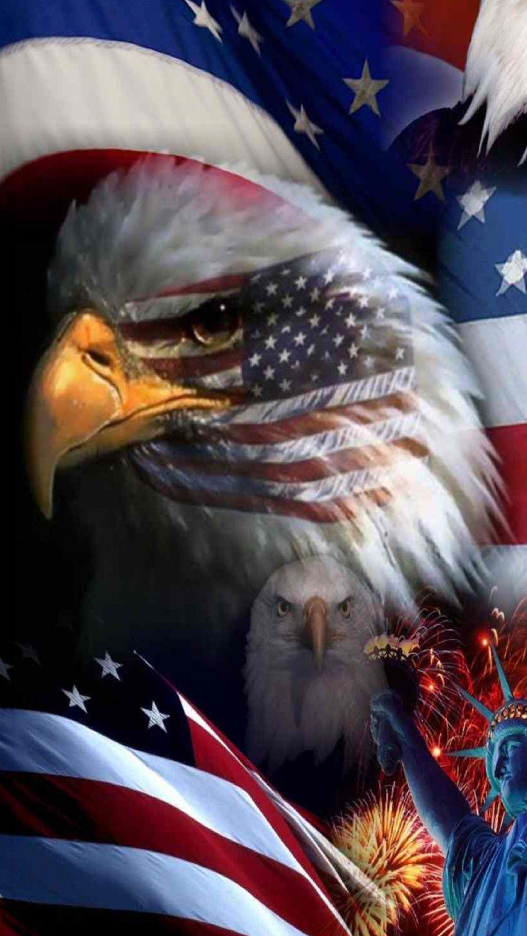 1080x1920 Download American Eagle Flag Wallpaper free for mobile