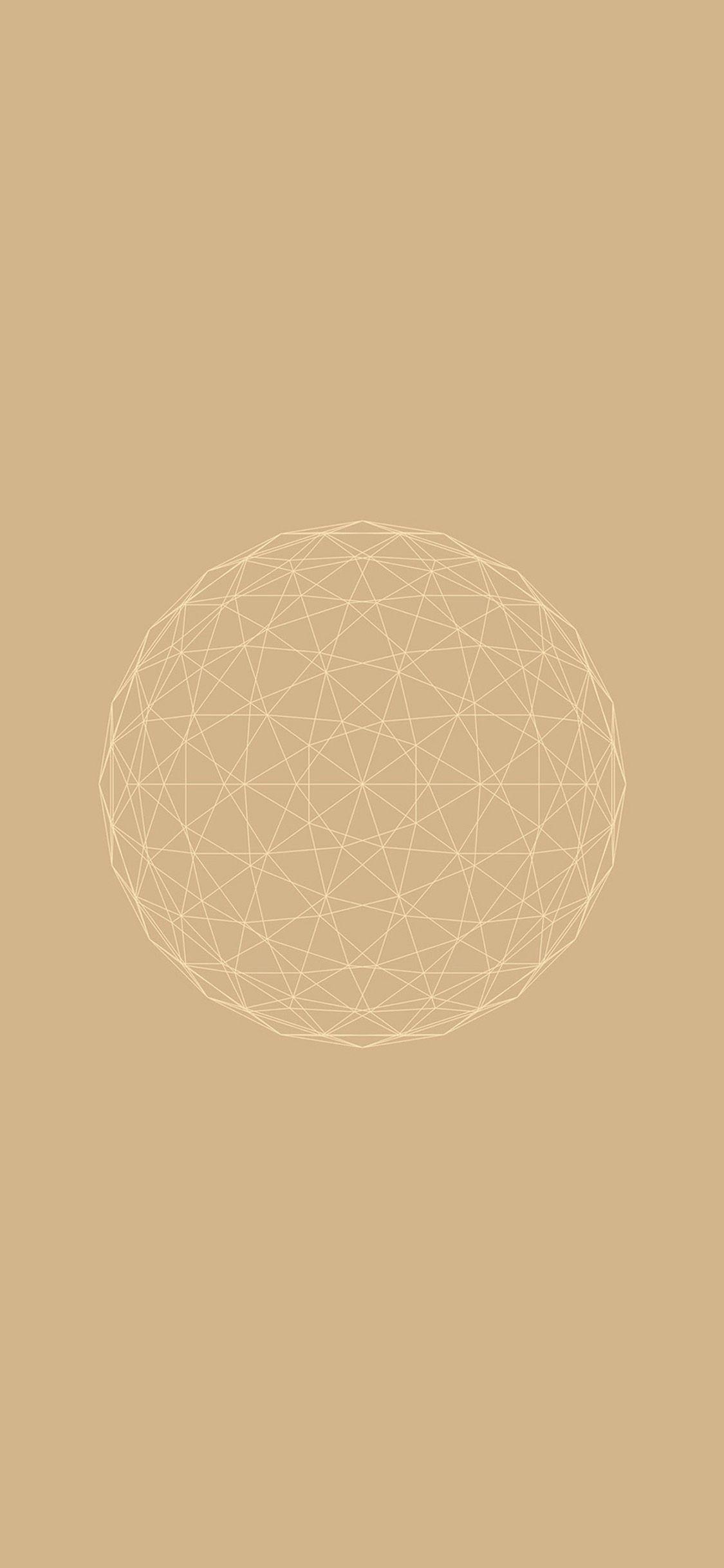 1125x2436 ve35 line abstract circle 3D art gold iPhone XS and iPhone