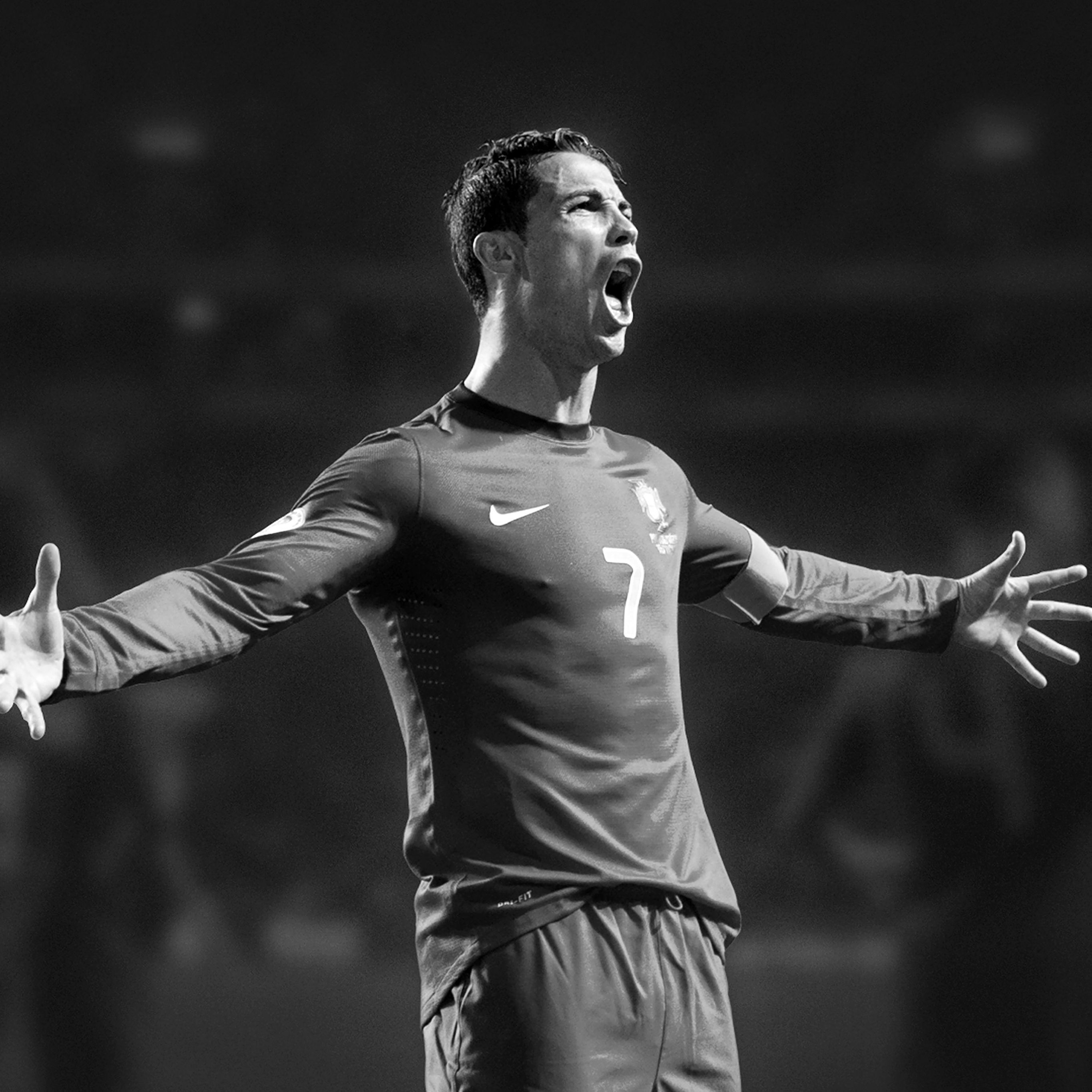 2732x2732 Christiano Ronaldo Roar Dark Face