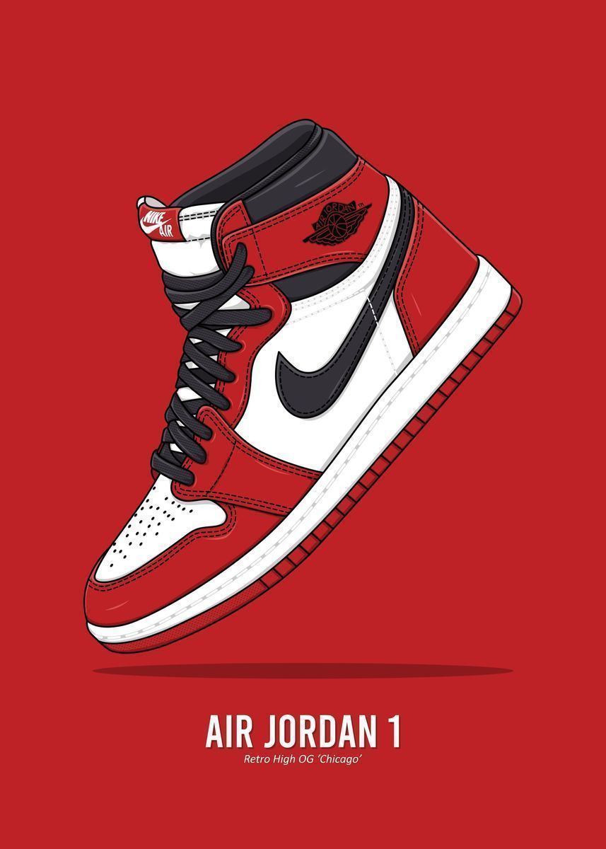 857x1200 Air Jordan 1 Chicago red' Poster