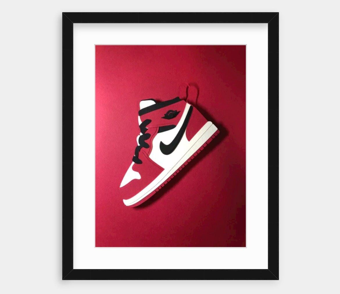 1170x1014 Air Jordan 1 Chicago Sneaker Paper Art