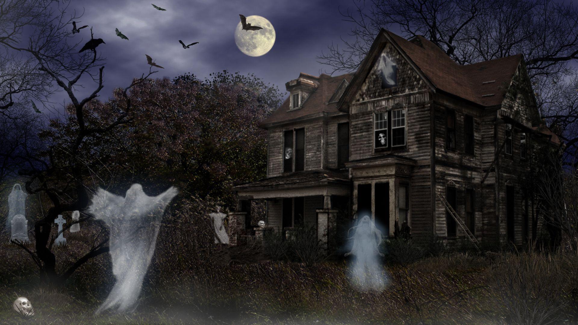 Haunted House Halloween Wallpapers - Top Free Haunted House Halloween  Backgrounds - WallpaperAccess