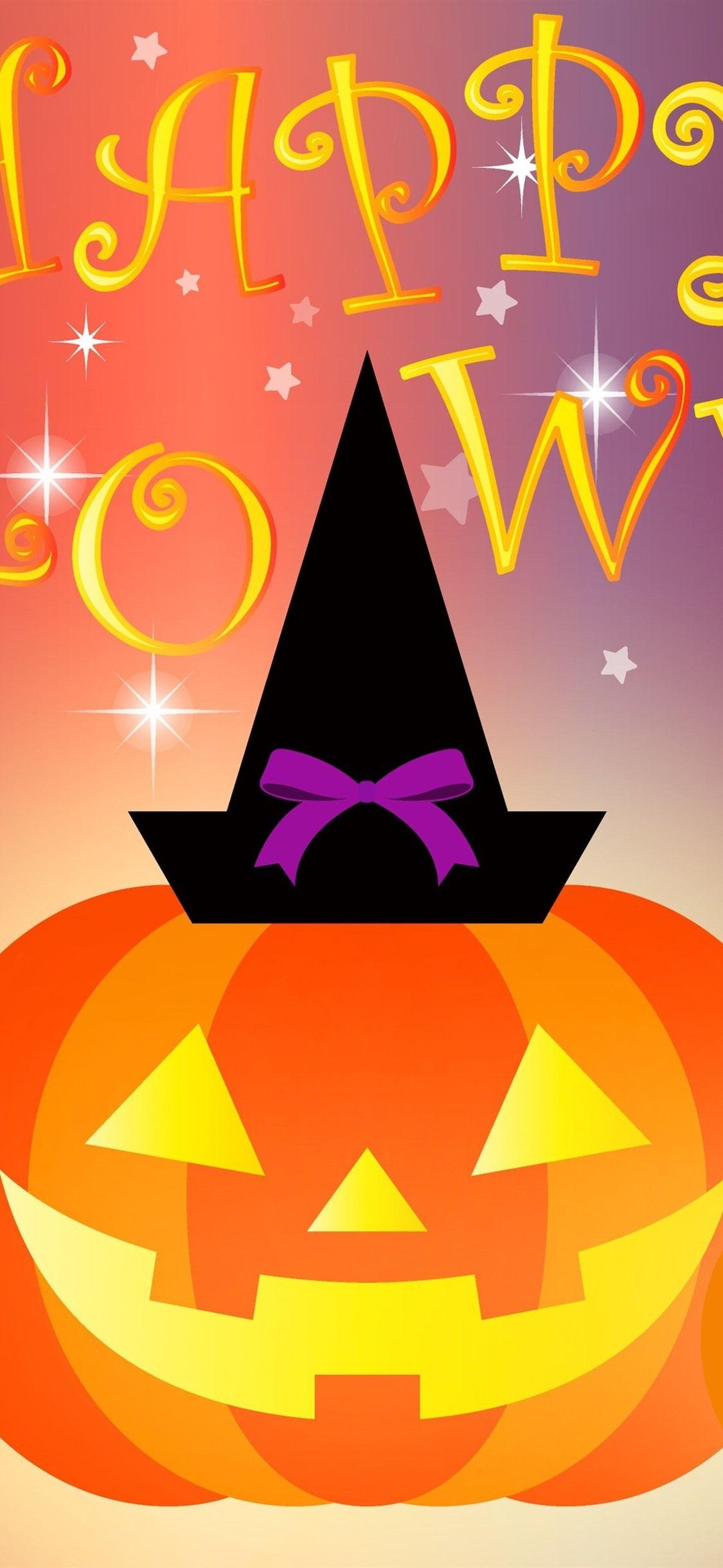 1125x2436 Happy Halloween, Cat, Bat, Pumpkin, Art Picture 1125x2436 IPhone 11 Pro XS X Wallpaper, Background, Picture, Image