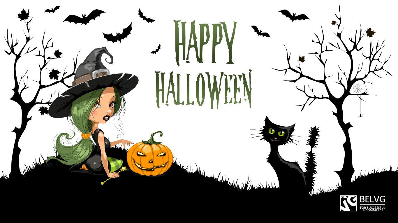 1366x768 Download 50 Cute and Happy Halloween Wallpaper HD for Free