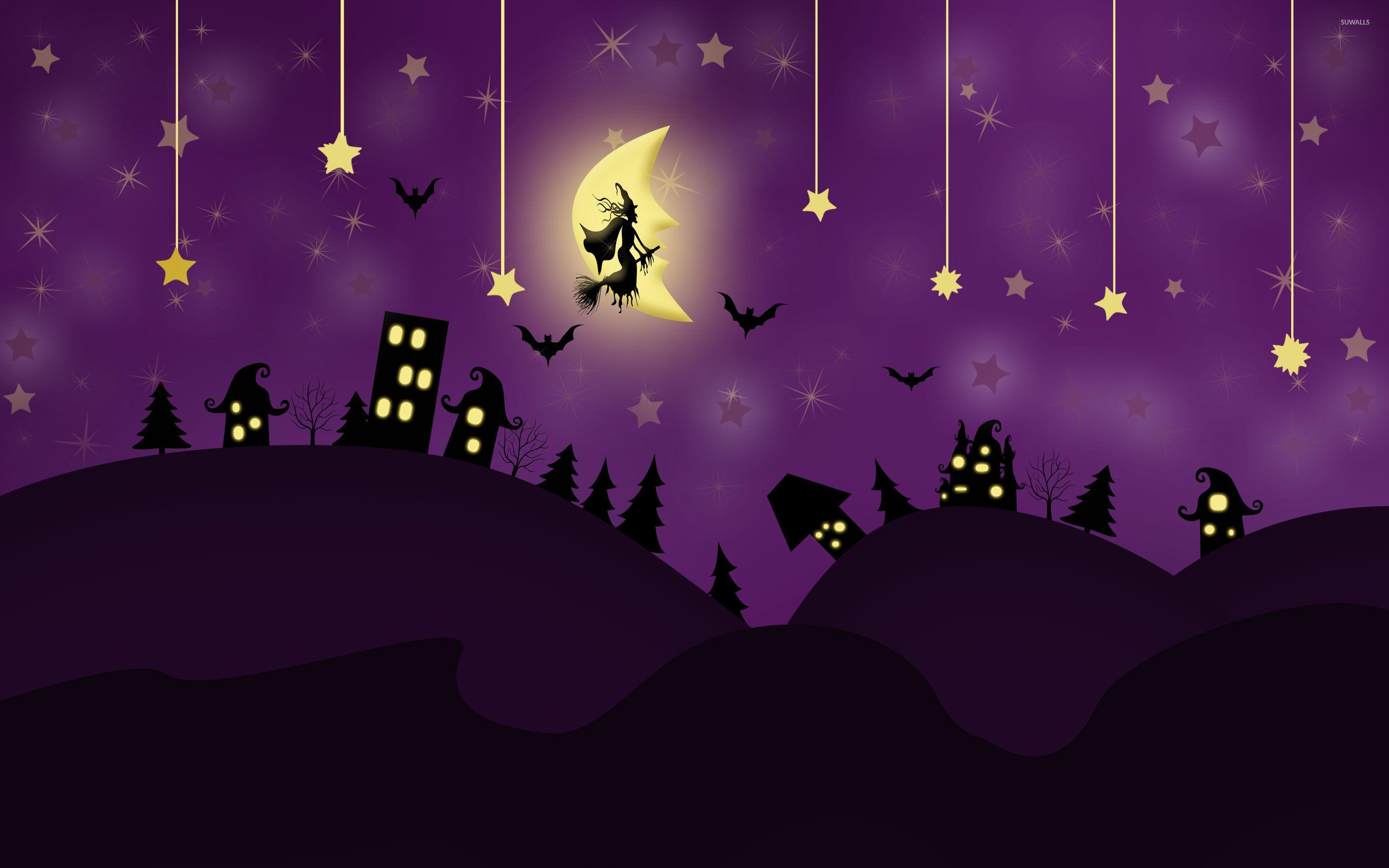 HD wallpaper halloween happy halloween pumpkin purple celebration  illuminated  Wallpaper Flare