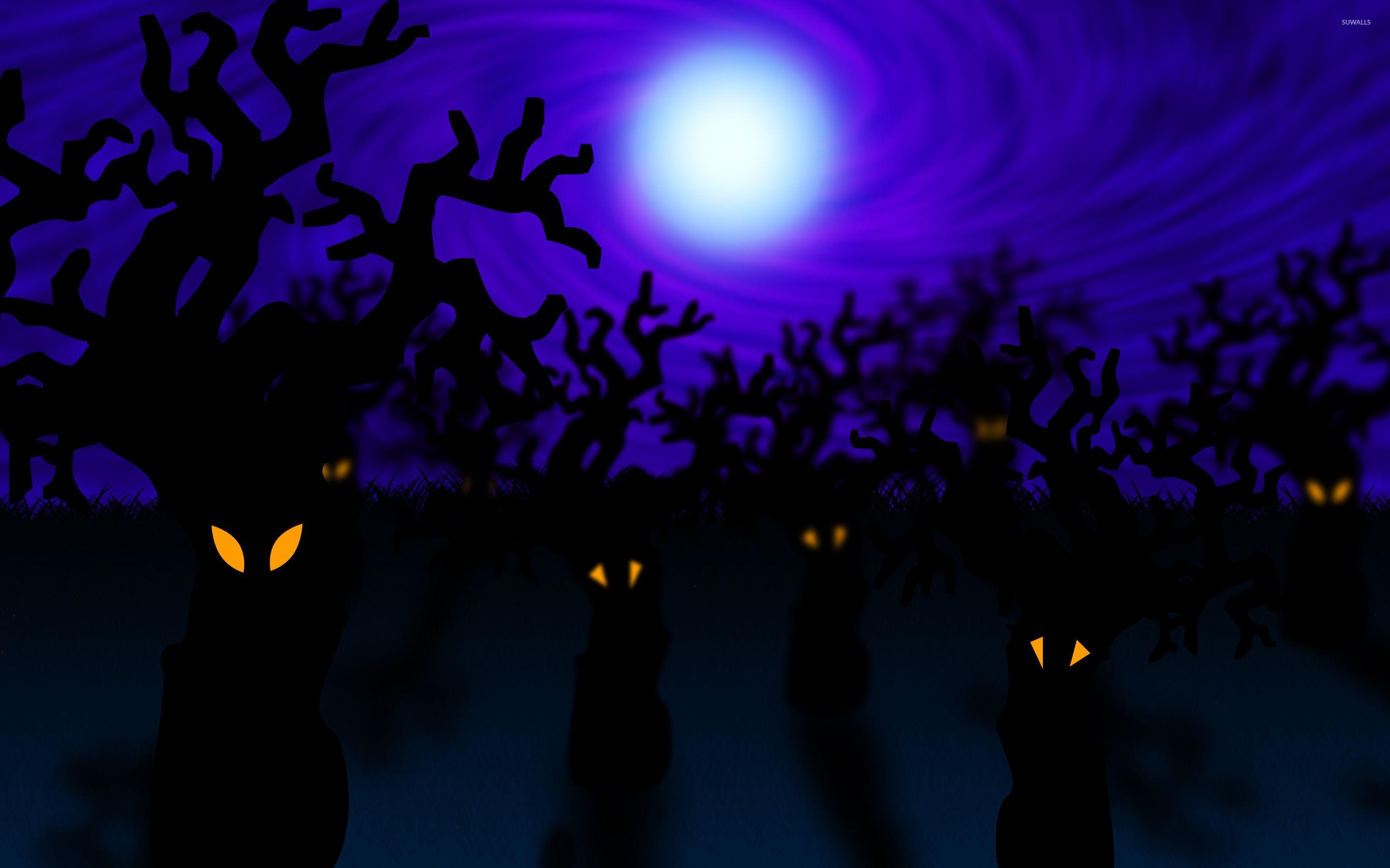 2880x1800 Forest on Halloween wallpaper wallpaper