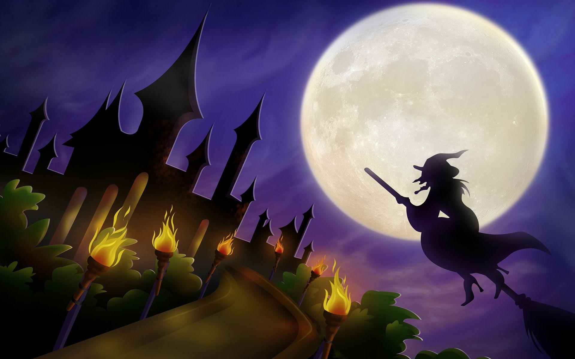 Halloween Witch On Broom Wallpapers - Top Free Halloween Witch On Broom