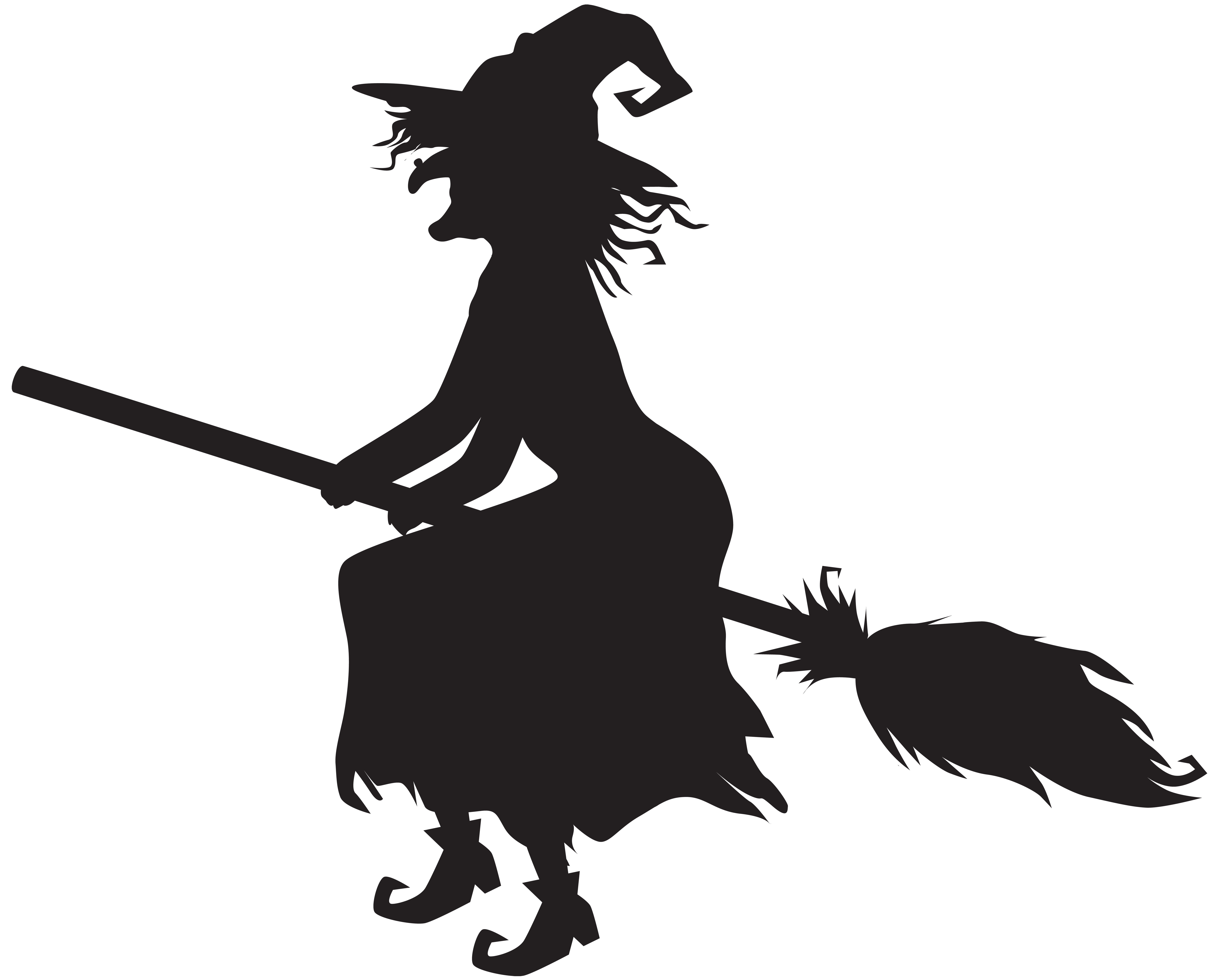 8000x6430 Halloween Witch and Broom PNG Clip Art Image