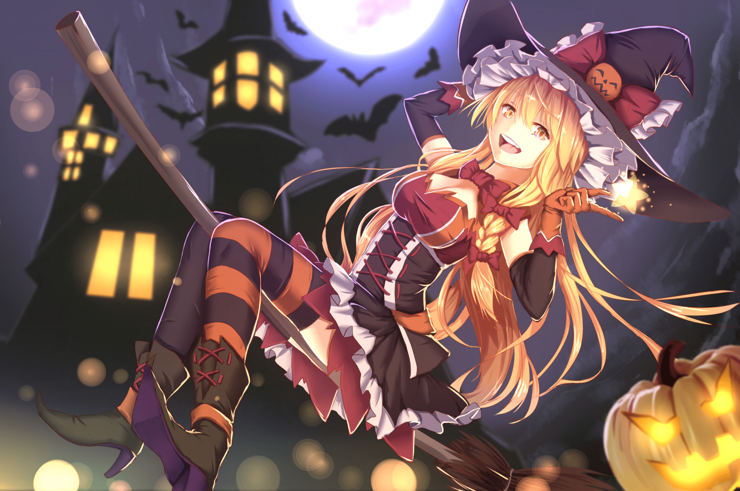 2560x1700 Download 2560x1700 Anime Girl, Halloween Costume, Witch