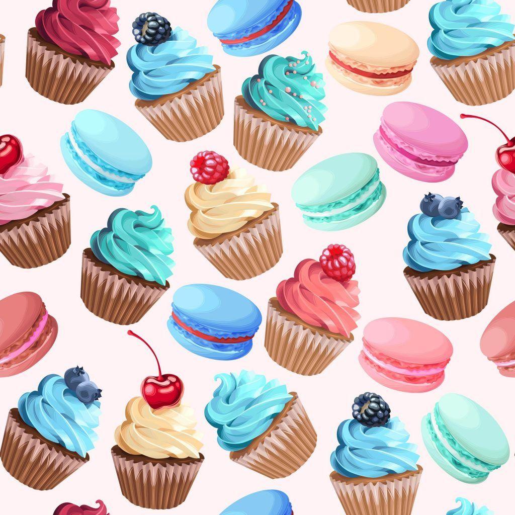 1024x1024 Cute CuPCake Background 43 Hd2 2019 4K Wallpaper