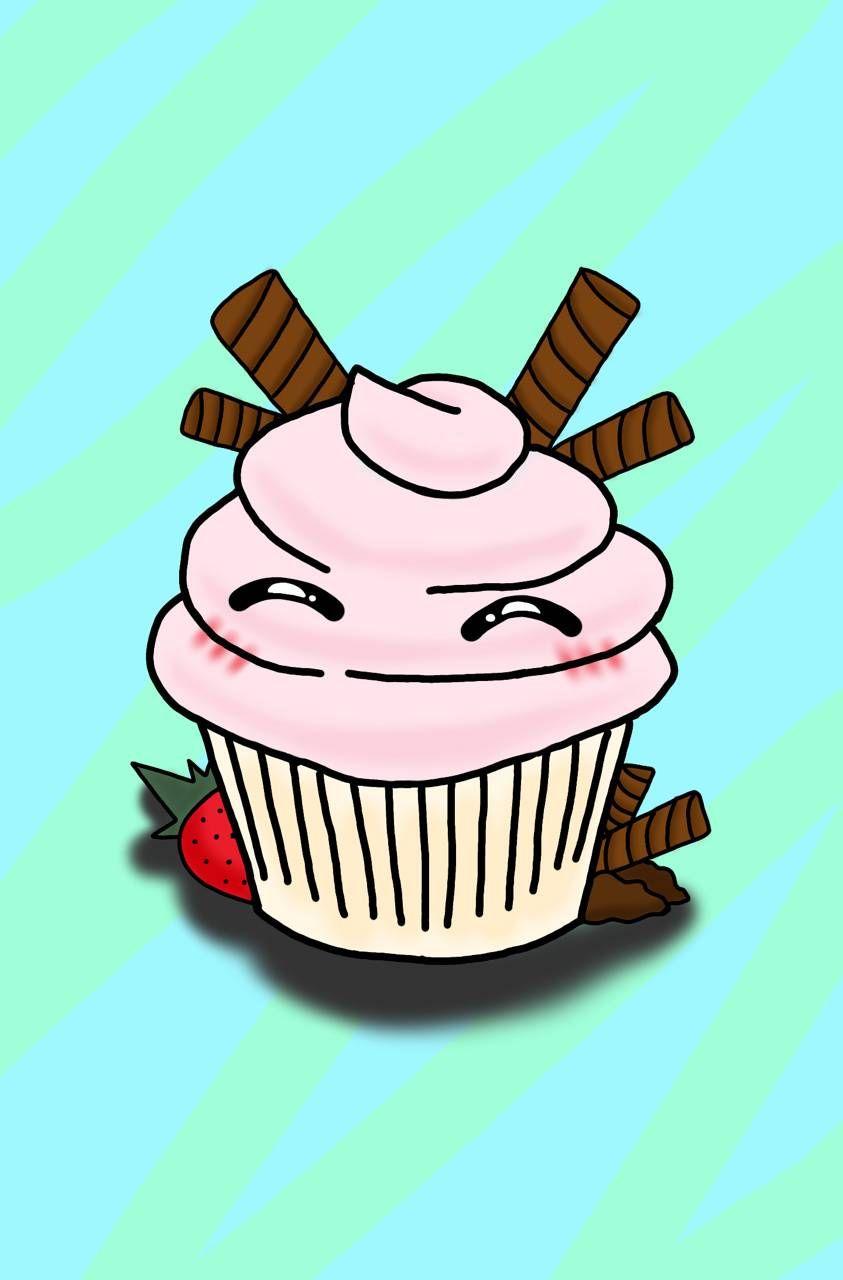 843x1280 Kawaii Cupcake Wallpaper
