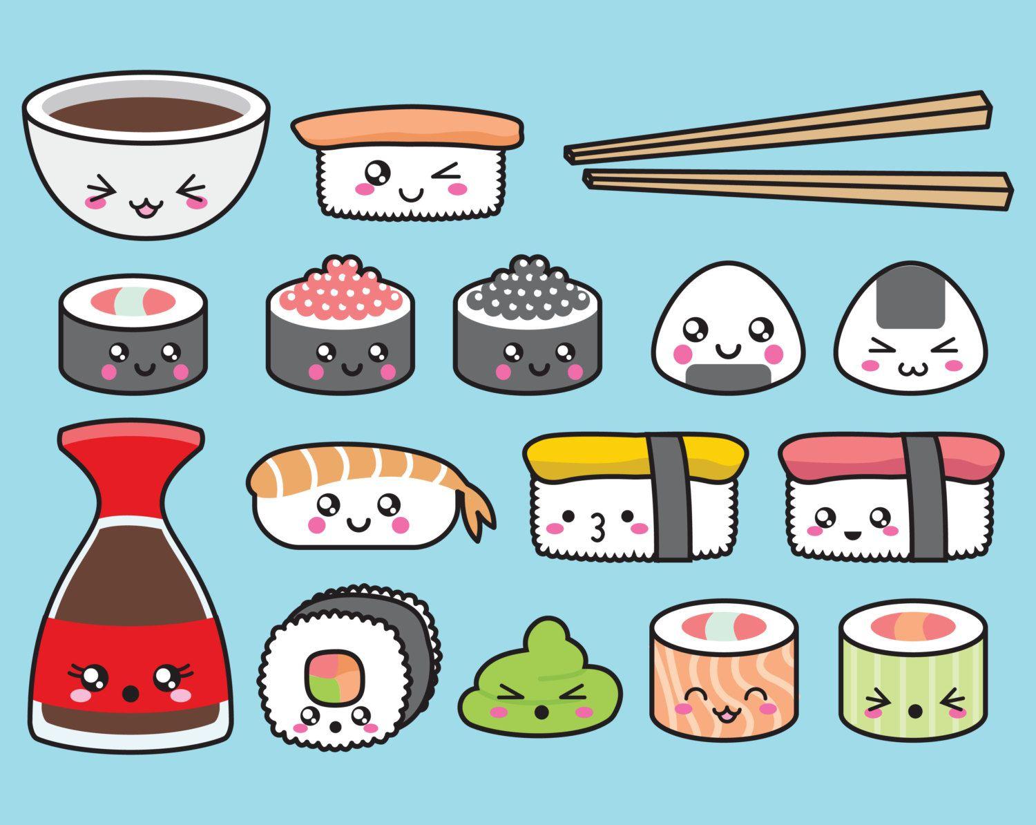 1500x1194 Sushi Clipart Group with items