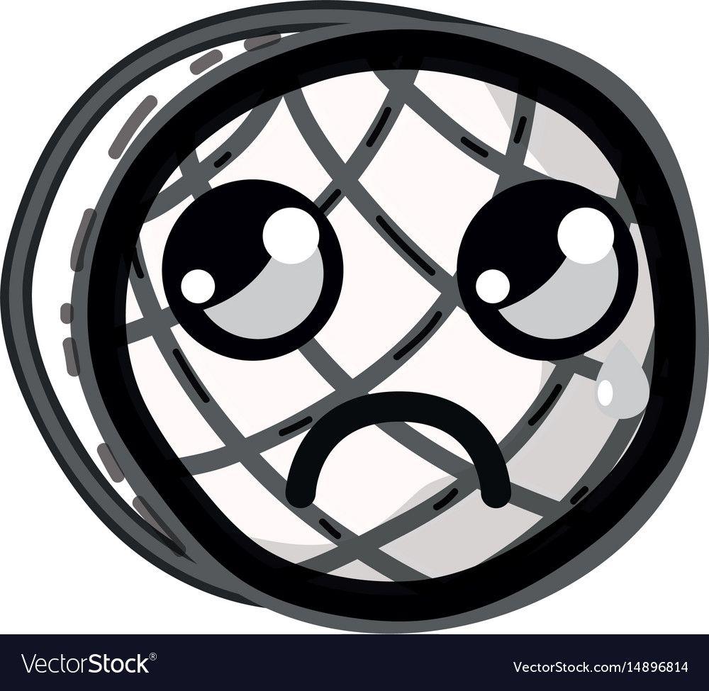 1000x975 Line kawaii cute sad waffles with honey vector image