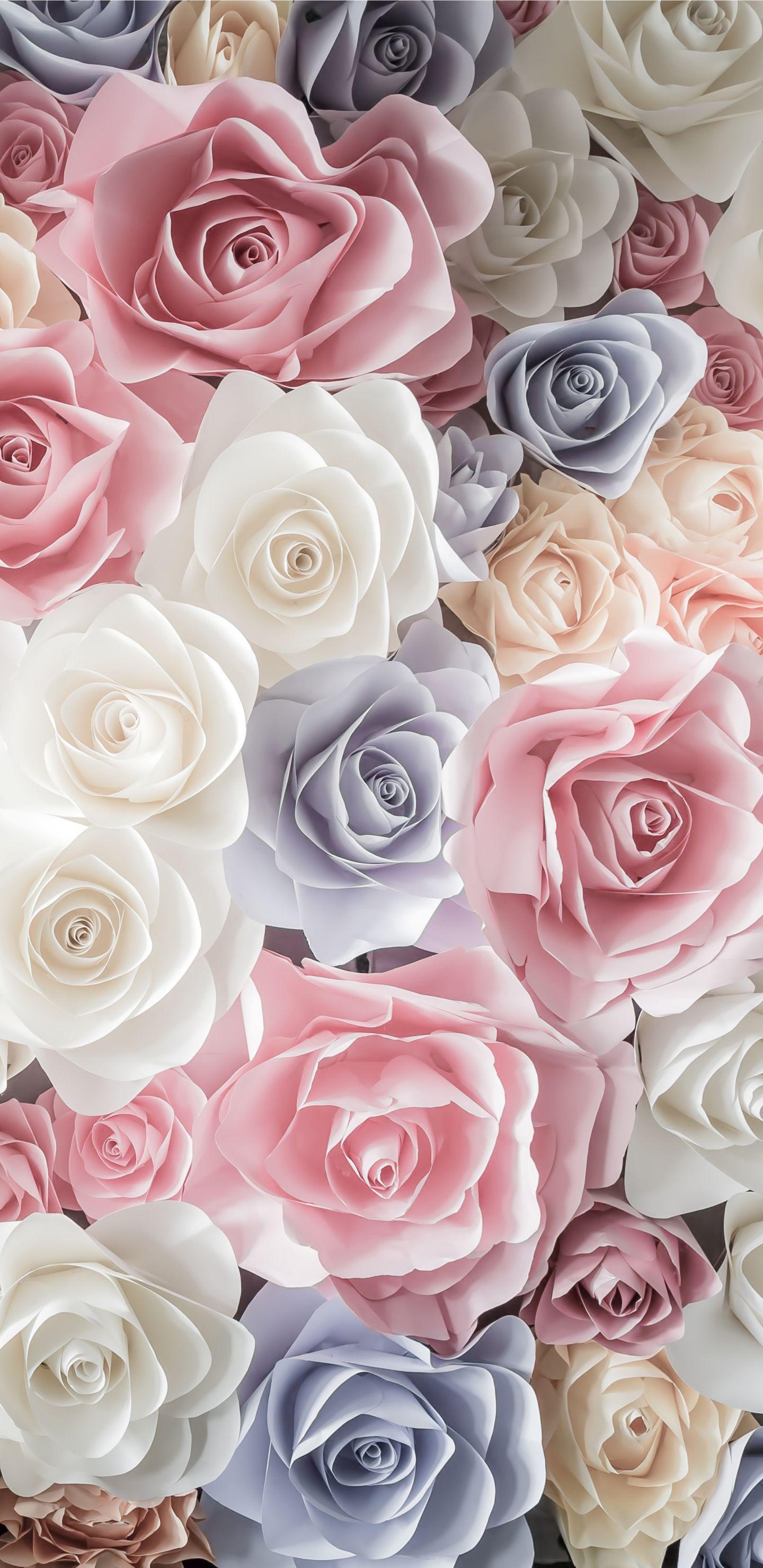 1440x2960 Pastel Roses Wallpaper