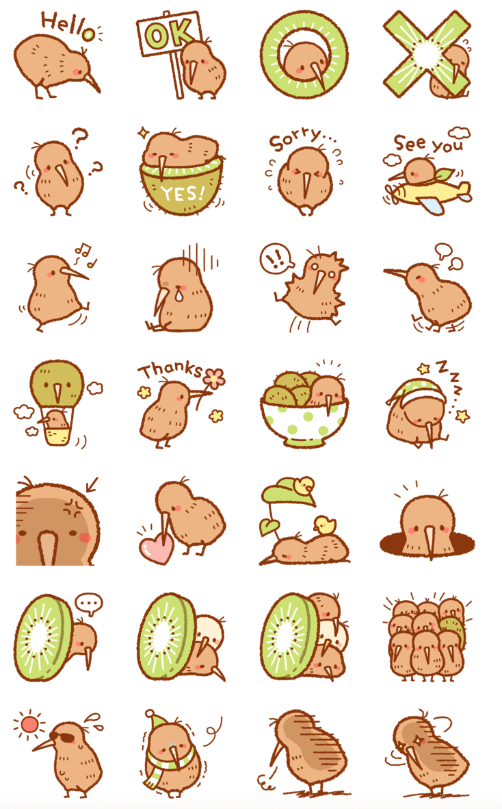 734x1181 CuteZine: CuteZine x Anytime Kiwi Line Stickers. Ava's