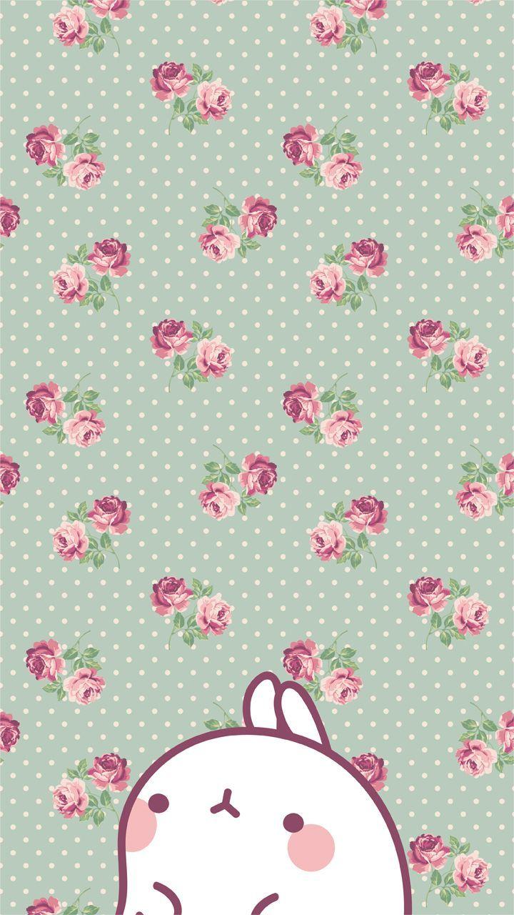 720x1280 Molang Roses Pink Green. Wallpaper. Kawaii Wallpaper