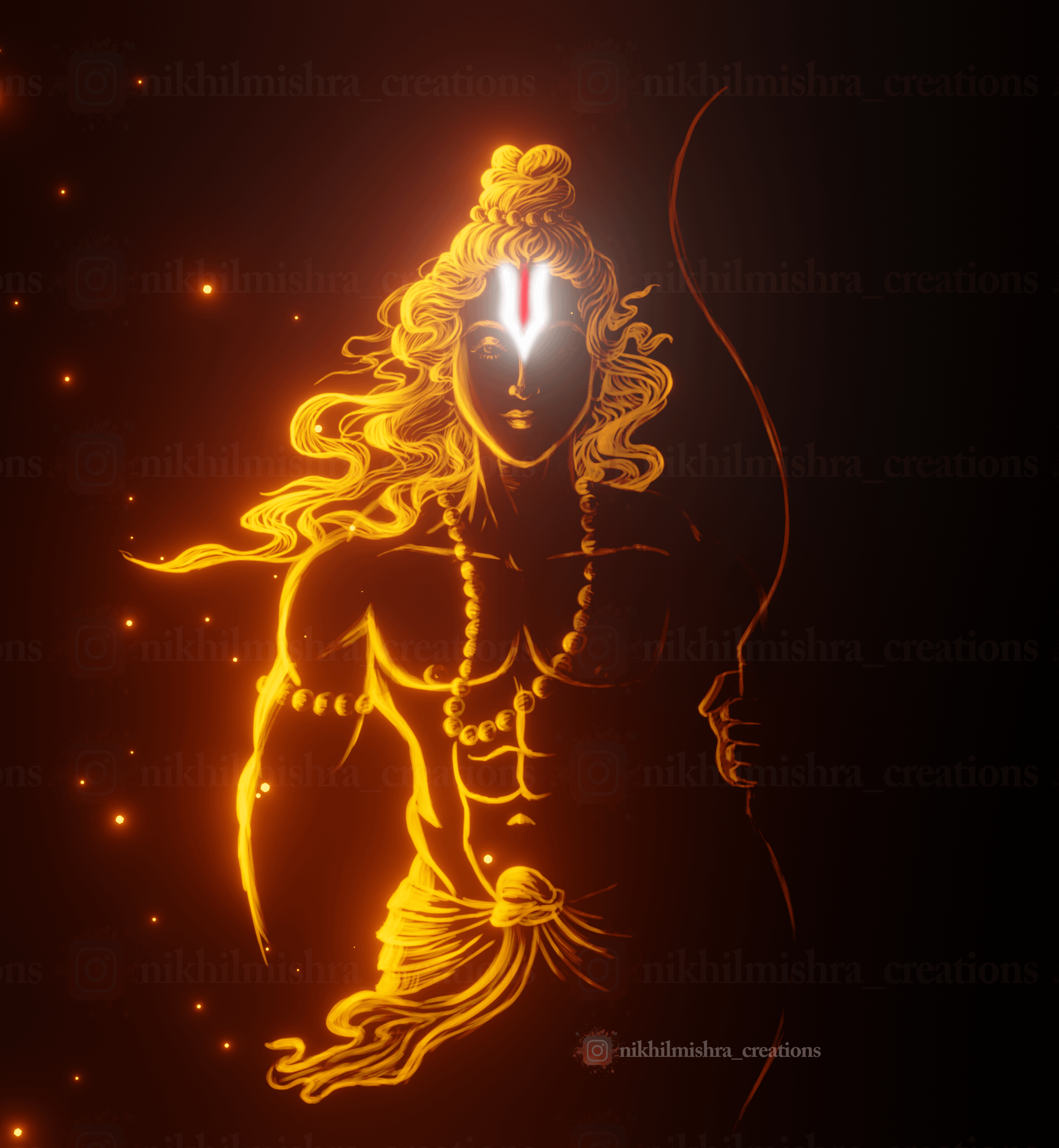 1986x2154 completed artwork of Shri Ram : r