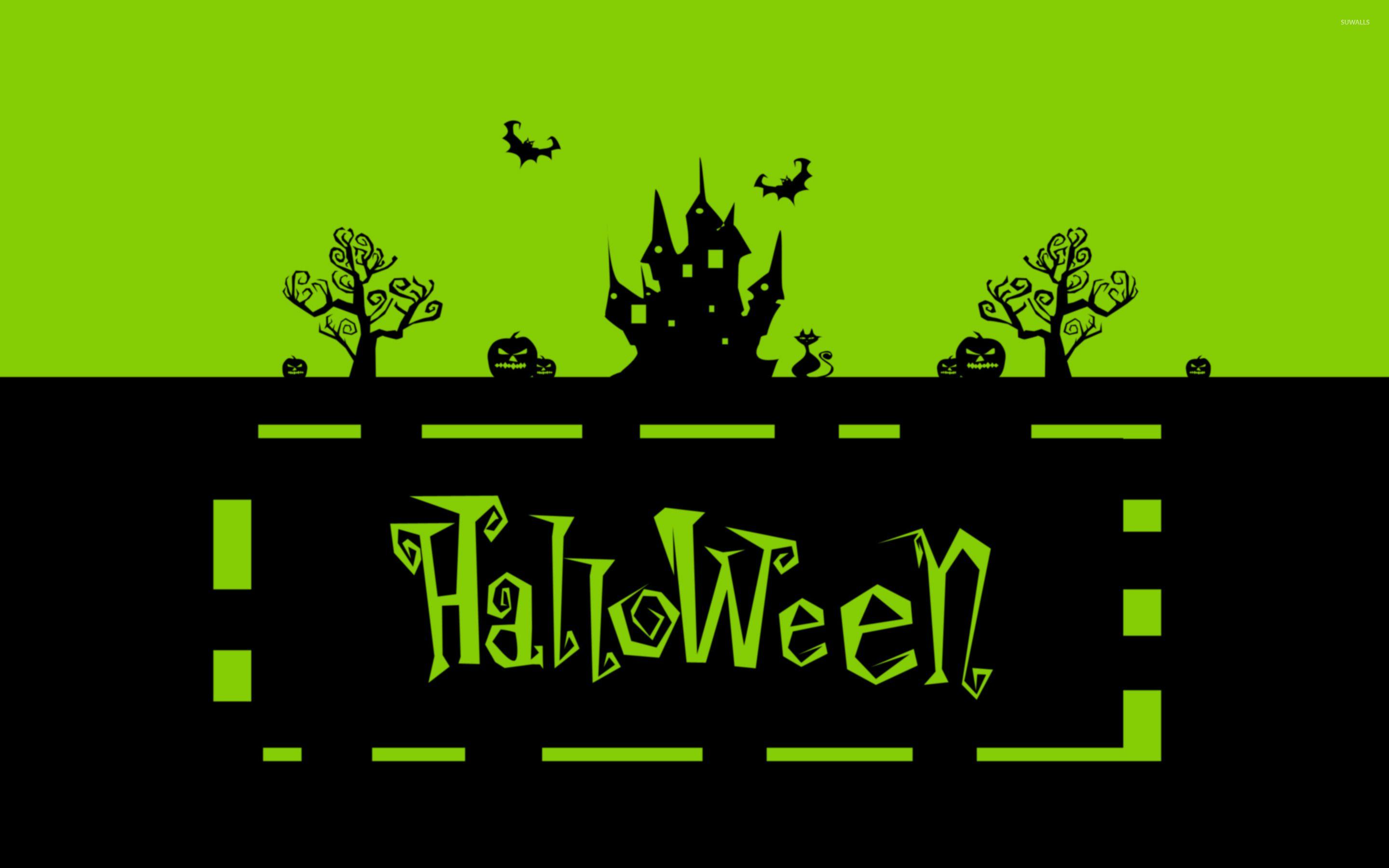 2880x1800 Green Halloween night wallpaper wallpaper