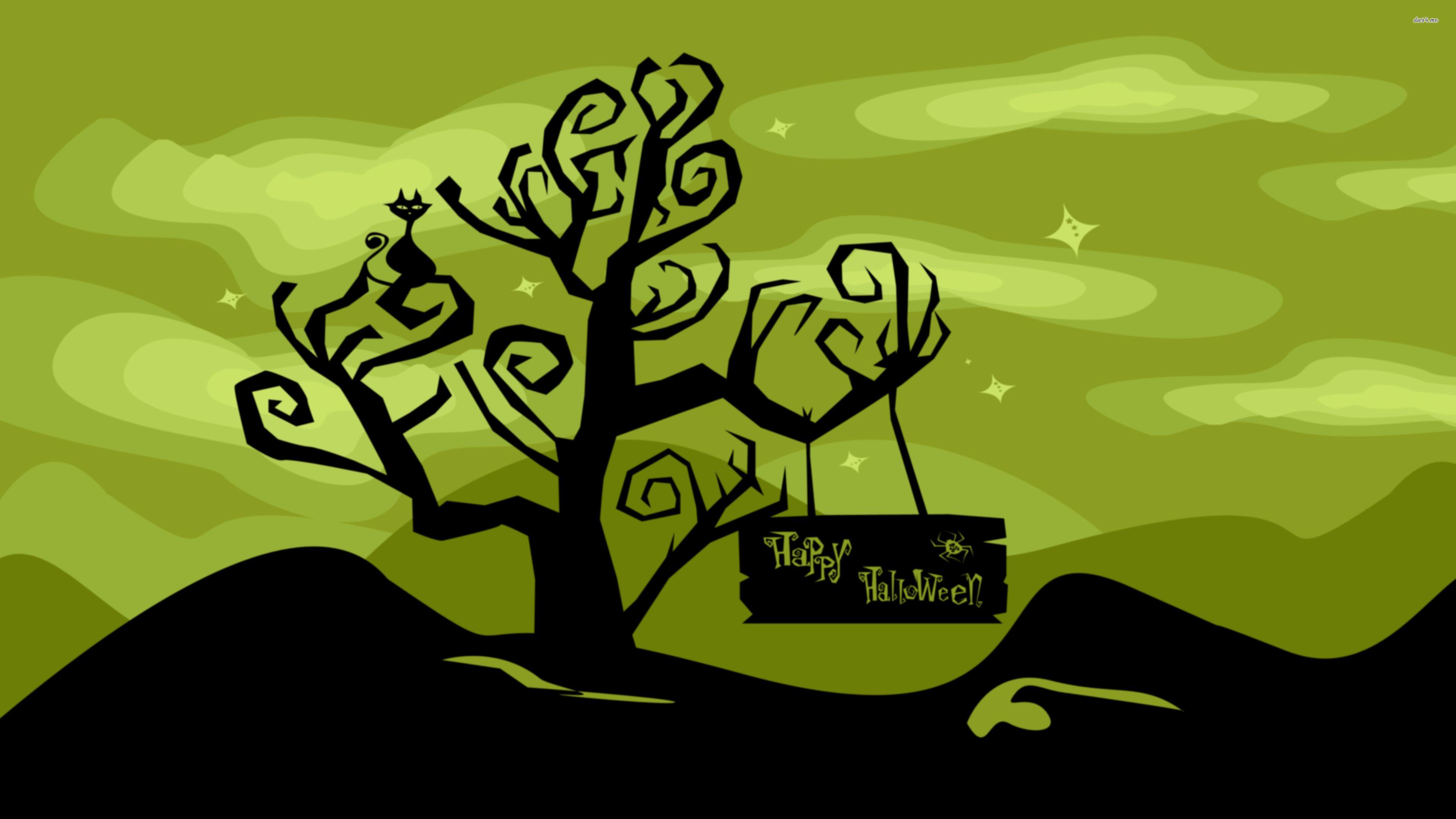 3840x2160 Spoky tree on Halloween wallpaper wallpaper