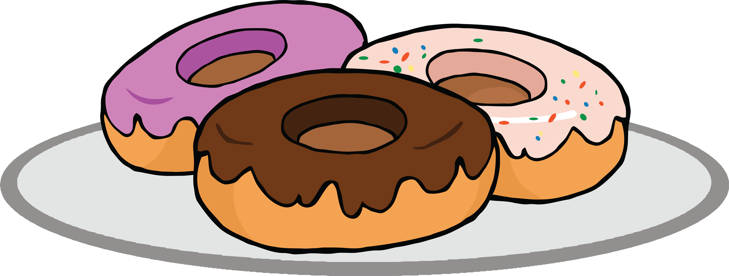 2400x911 Chocolate Donut Clipart Donuts Clipart Wallpaper Free HD