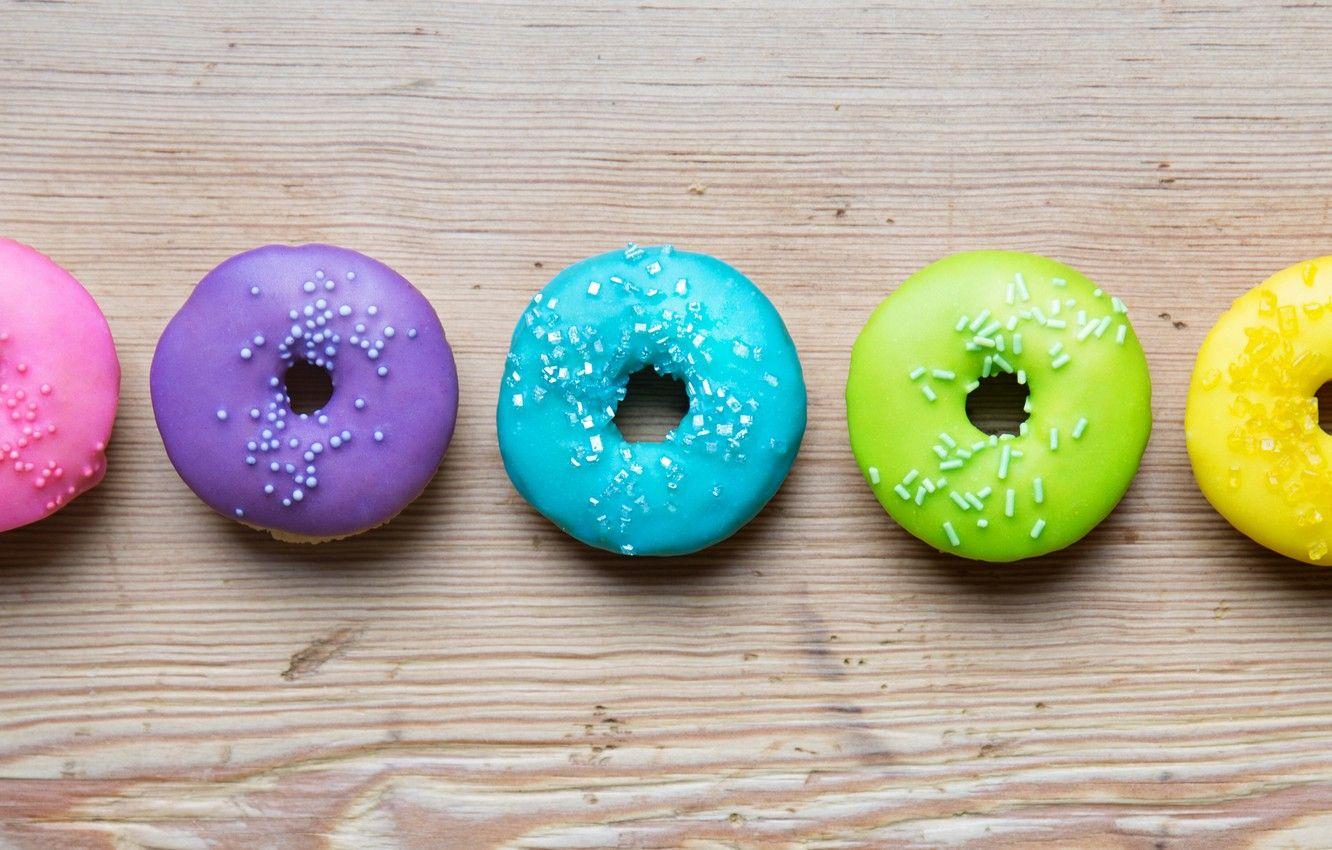 1332x850 Wallpaper colorful, rainbow, donuts, glaze, donuts image for desktop, section еда