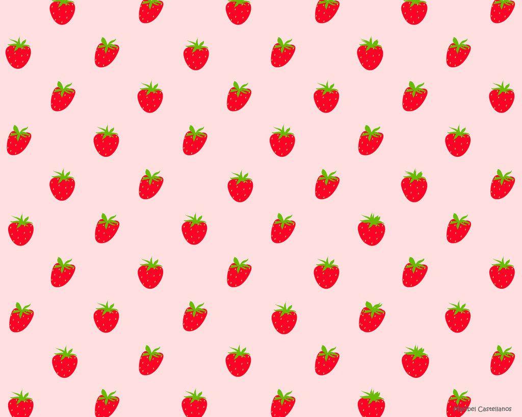 Pink Pastel Strawberry Background Cute Design Stock Illustration 1609032778   Shutterstock