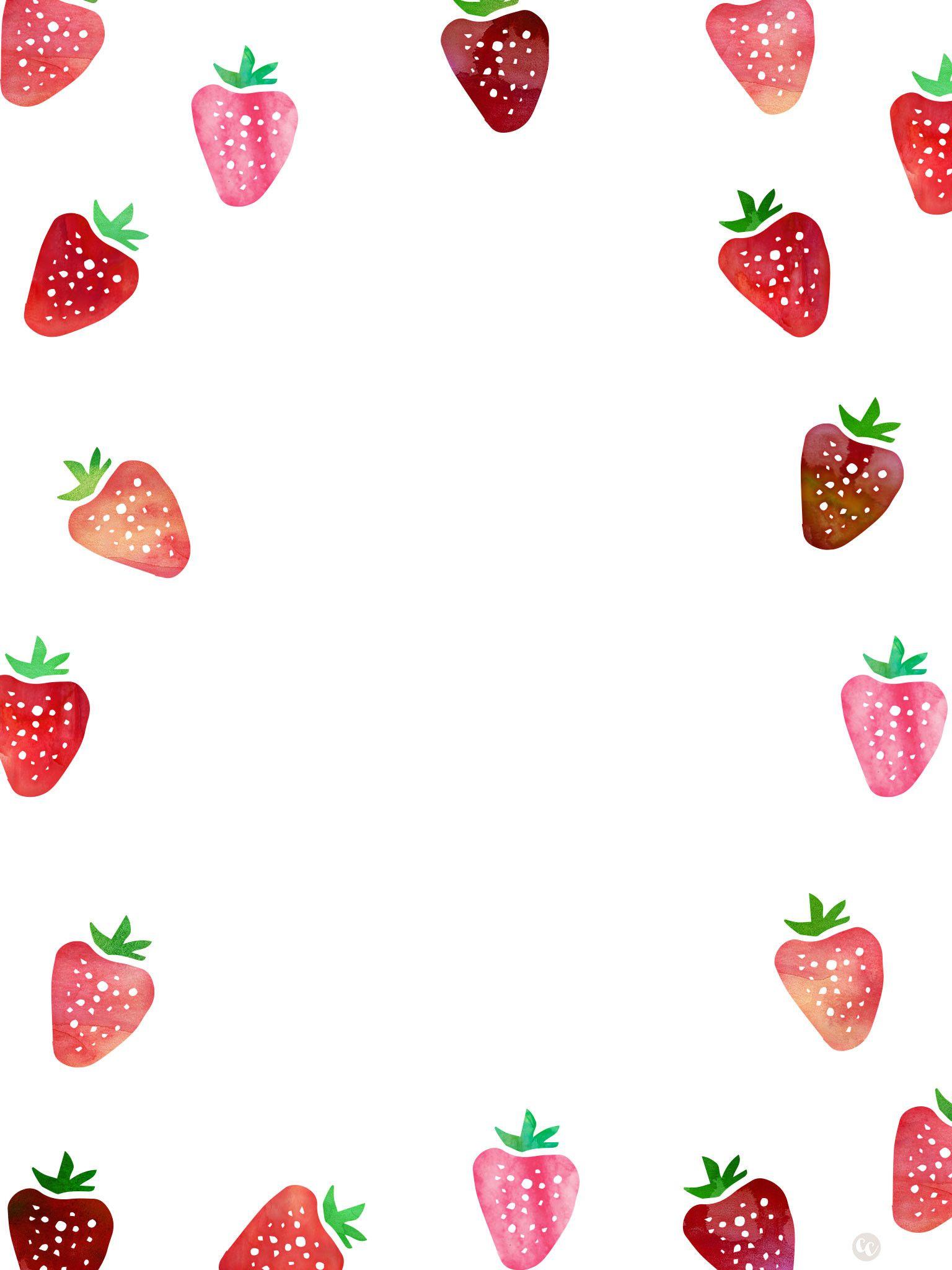 1536x2048 Kawaii Strawberry Wallpaper