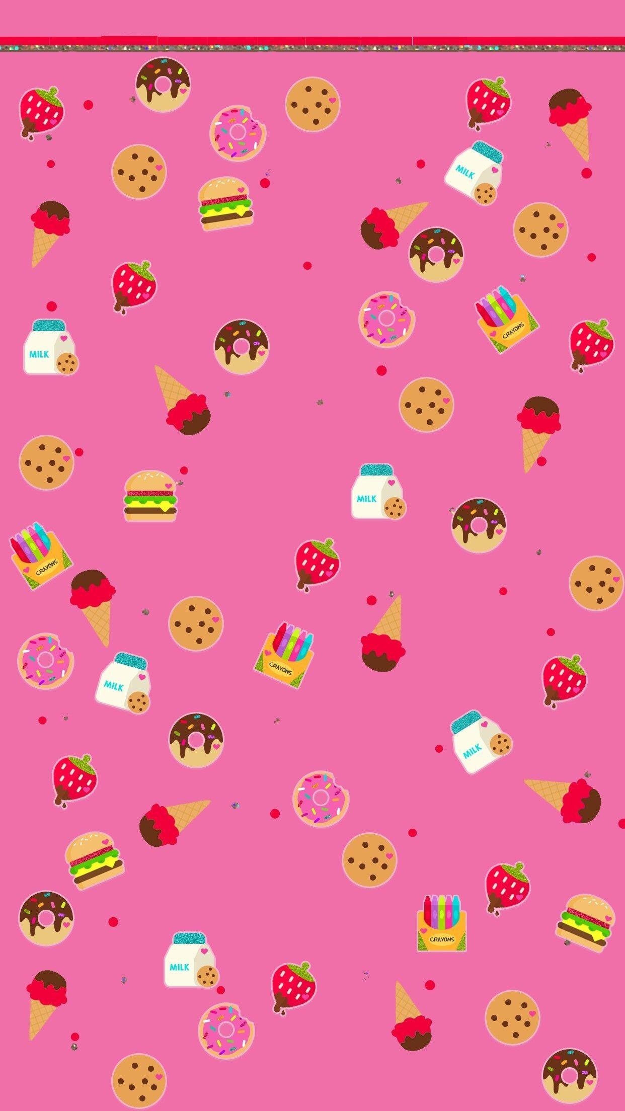 1242x2208 Kawaii Strawberry Wallpaper