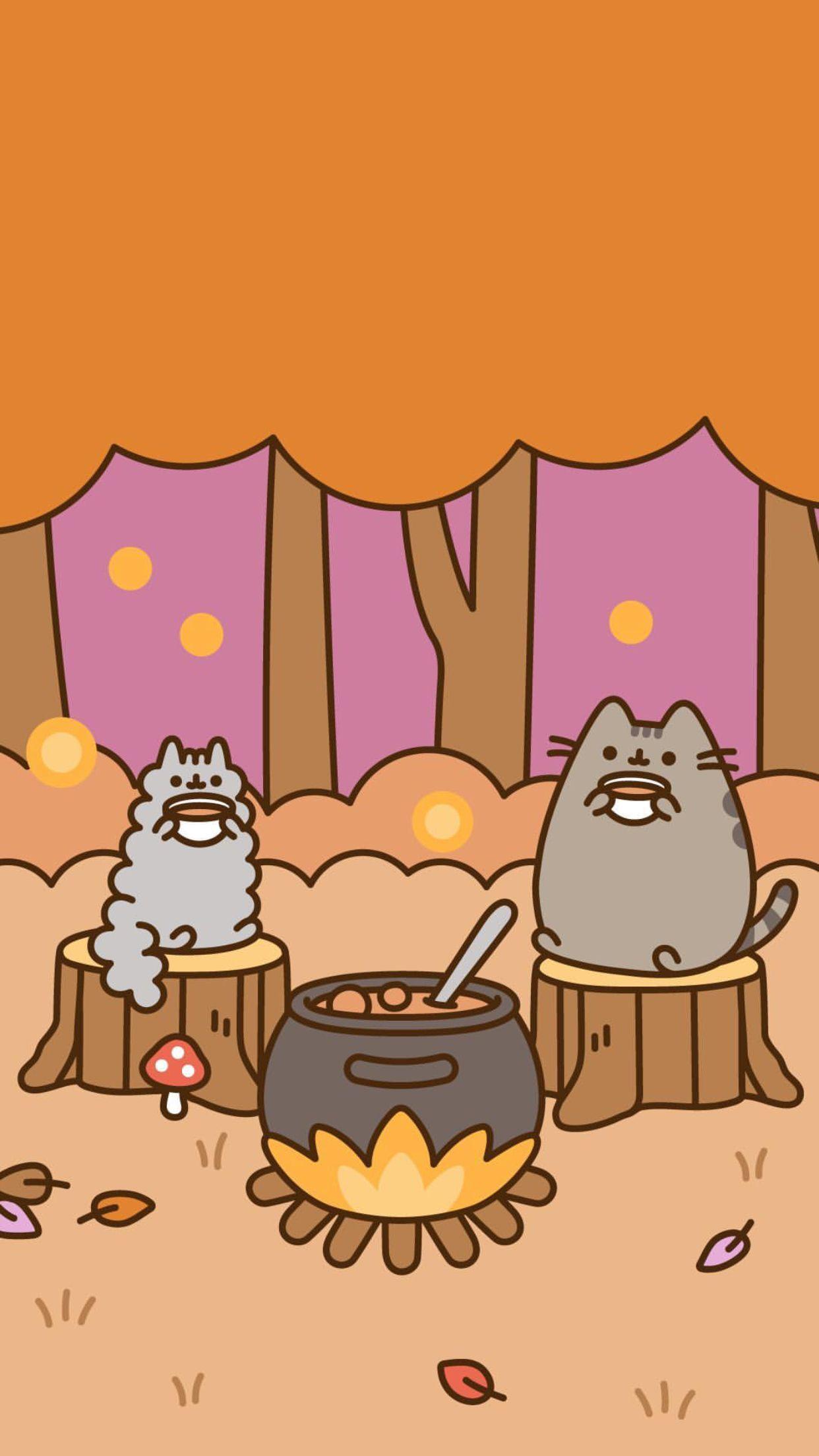 1242x2208 pusheen fall wallpaper !!. Pusheen the Cat. Pusheen, Cat