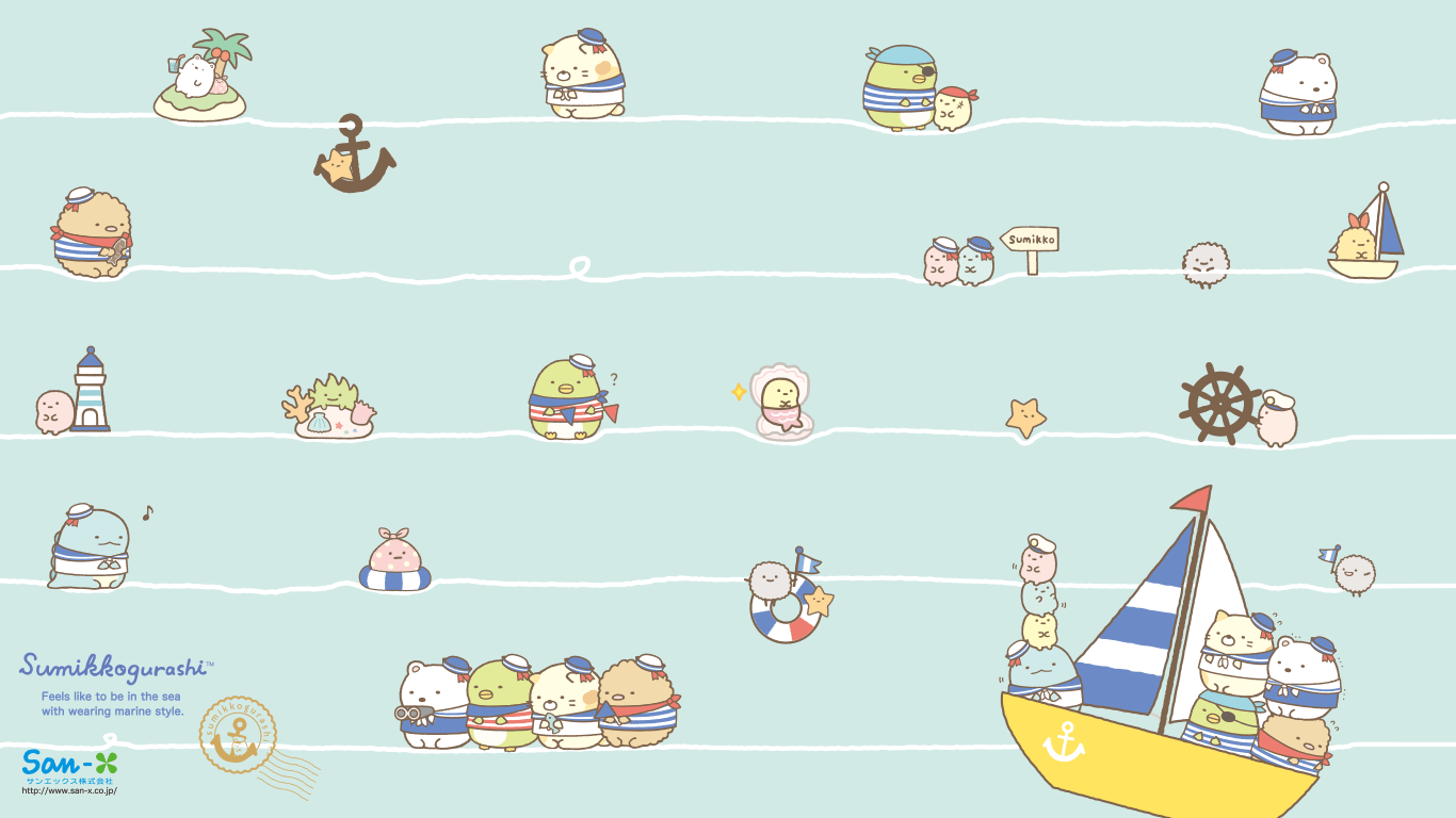 1366x768 I Love Kawaii: Kawaii Desktop Wallpaper For Summer From San X