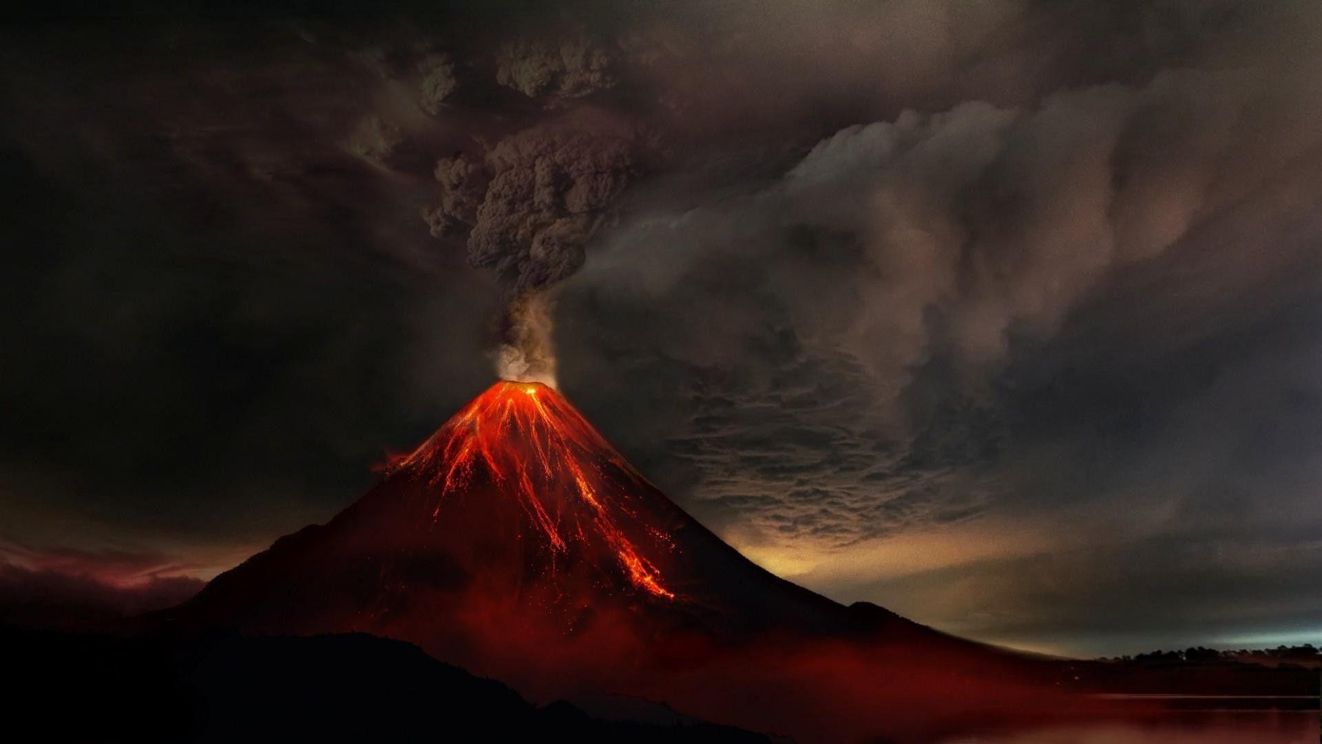 Volcano Wallpaper 4K Eruption Sunset Surreal 10957