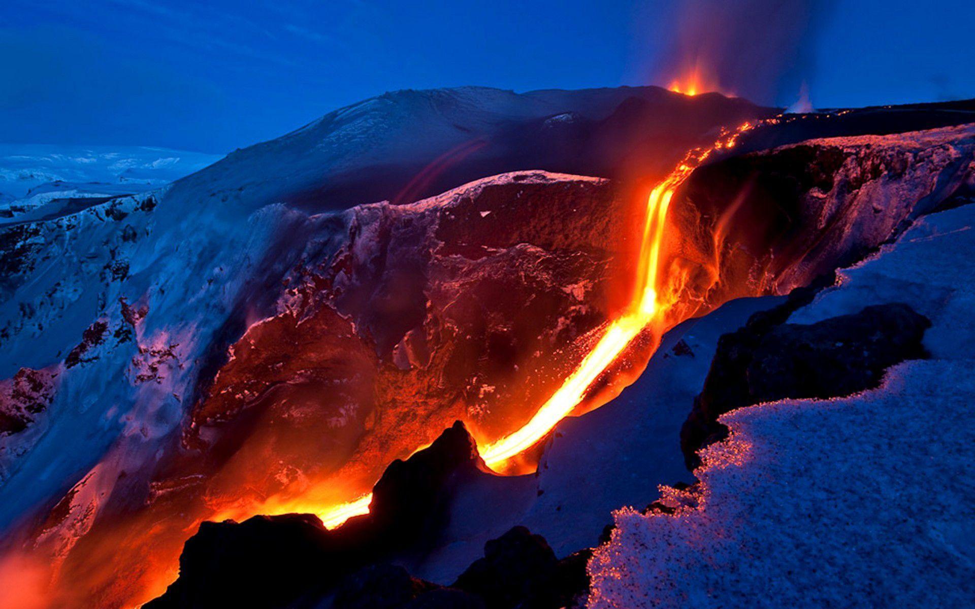 volcanoes erupting lava wallpaper