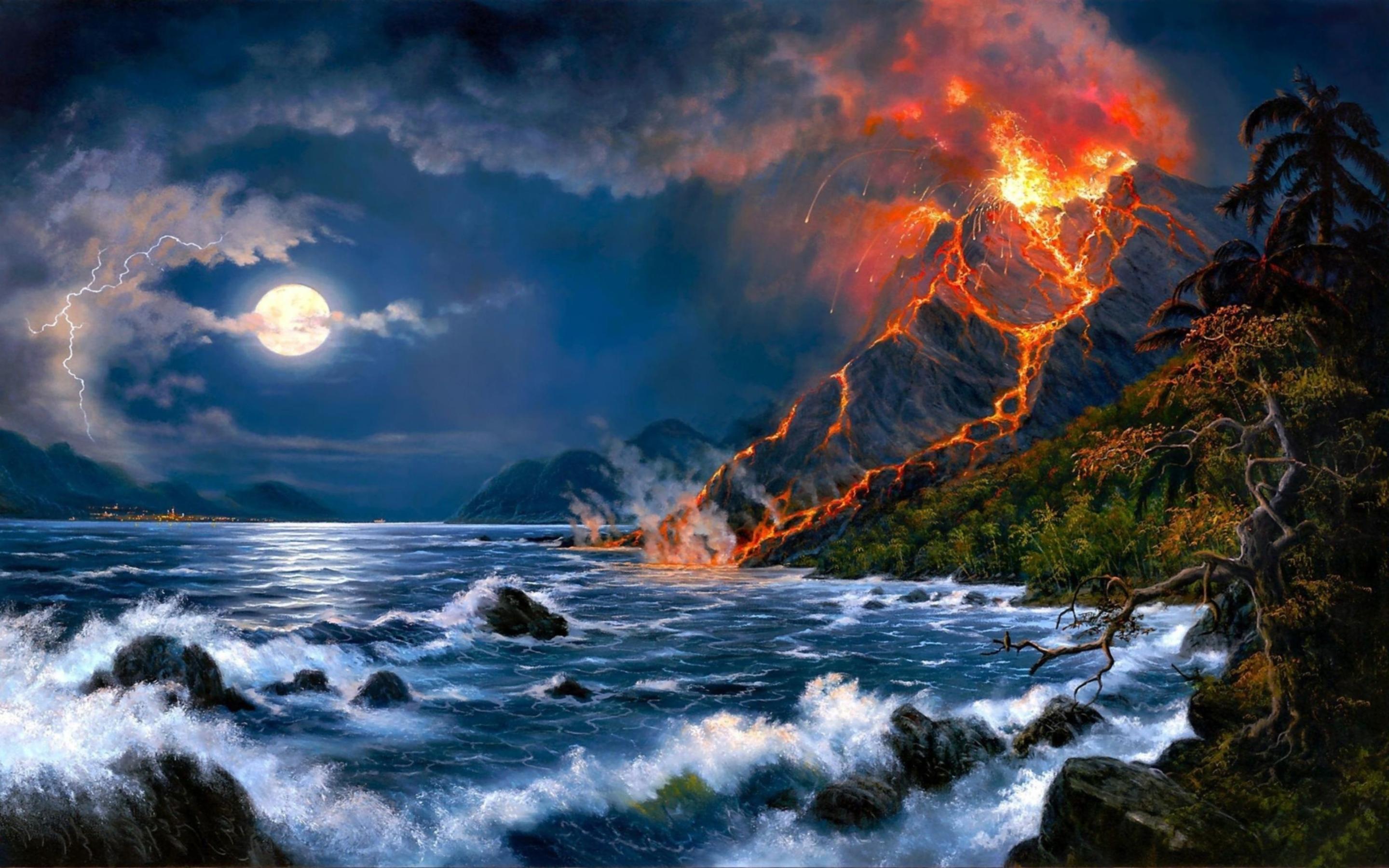 2880x1800 volcano 4K wallpaper for your desktop or mobile screen free