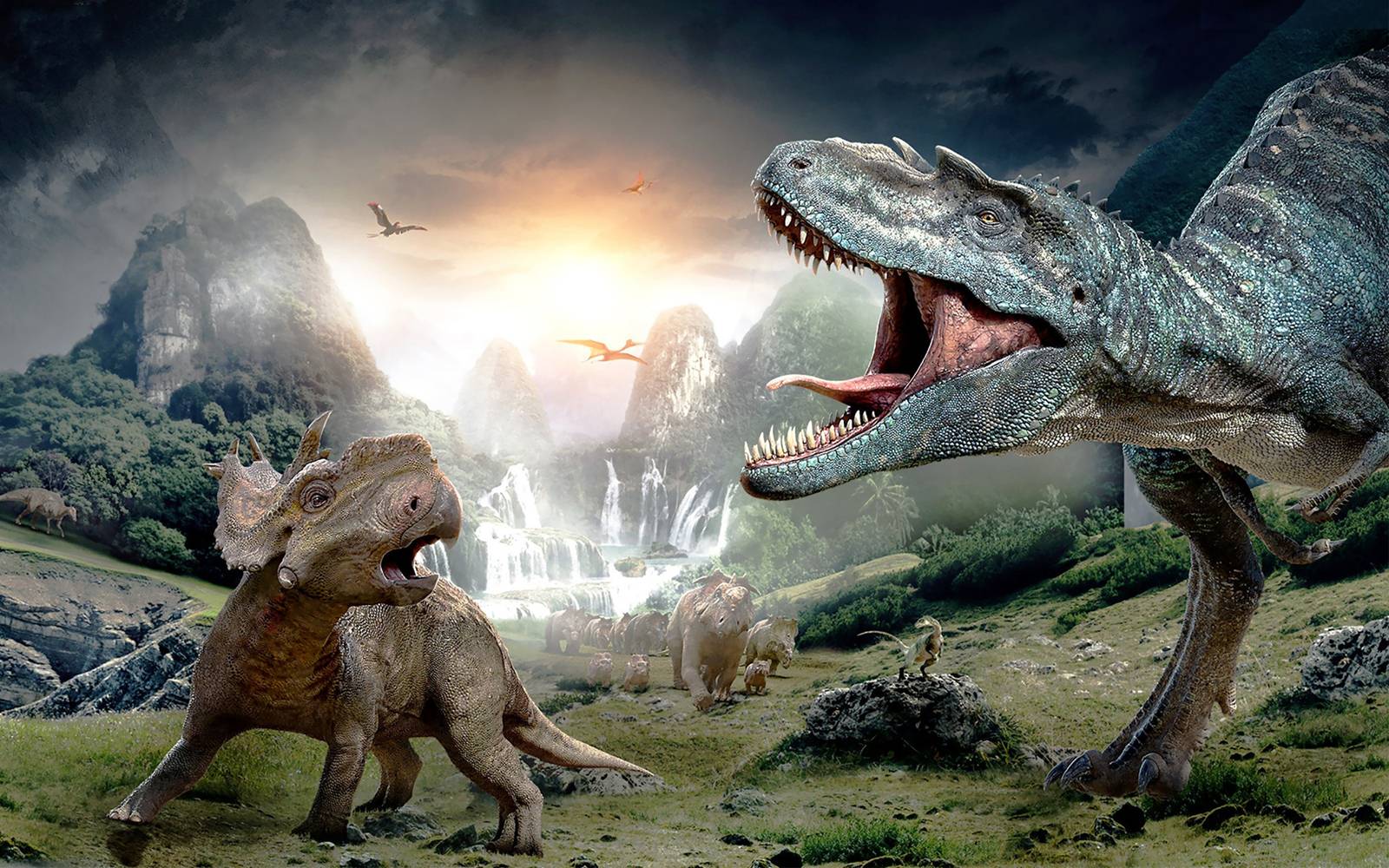 1600x1000 3D dinosaur wallpaper