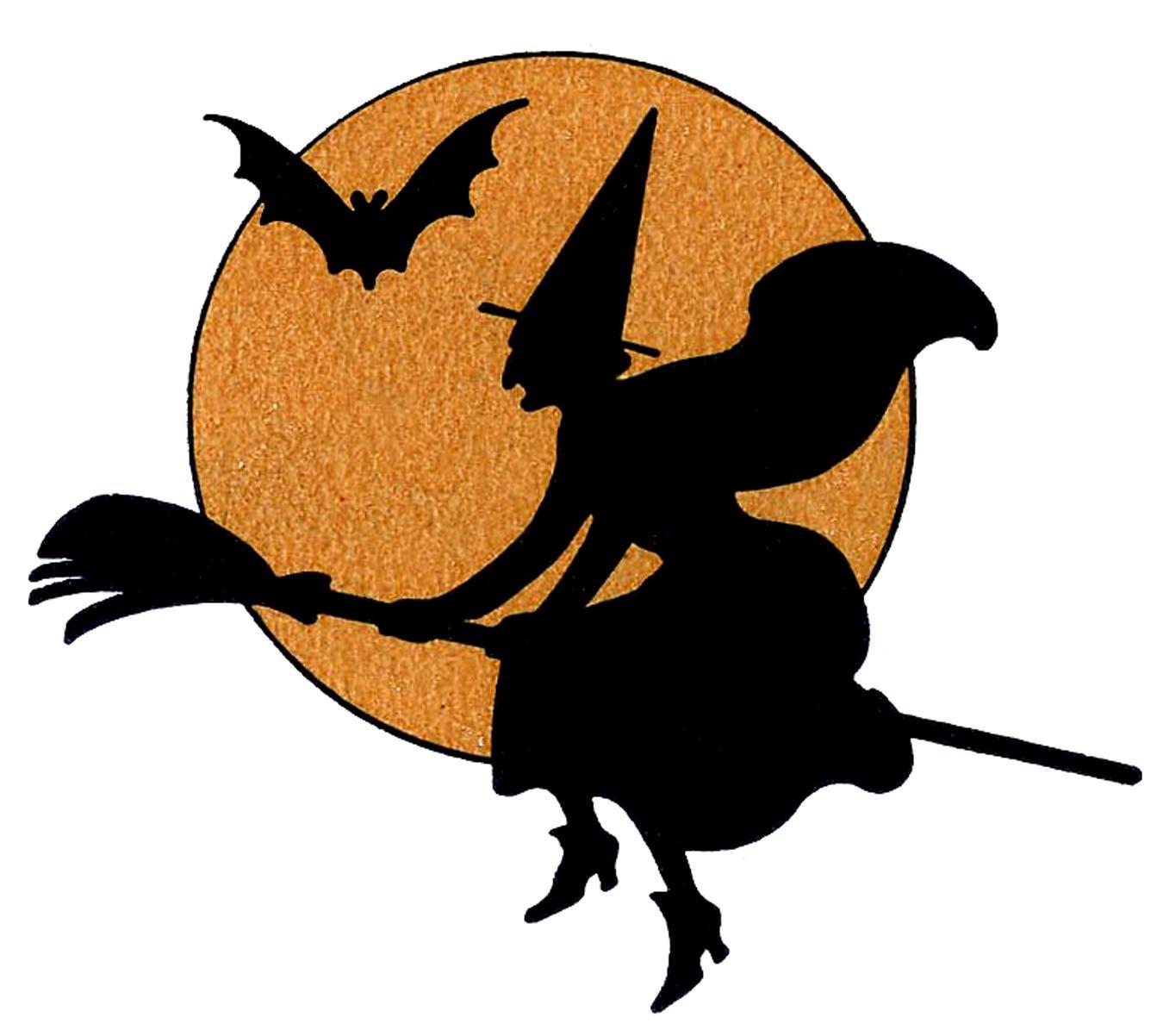 1350x1202 Vintage Halloween Clip Art with Moon Graphics