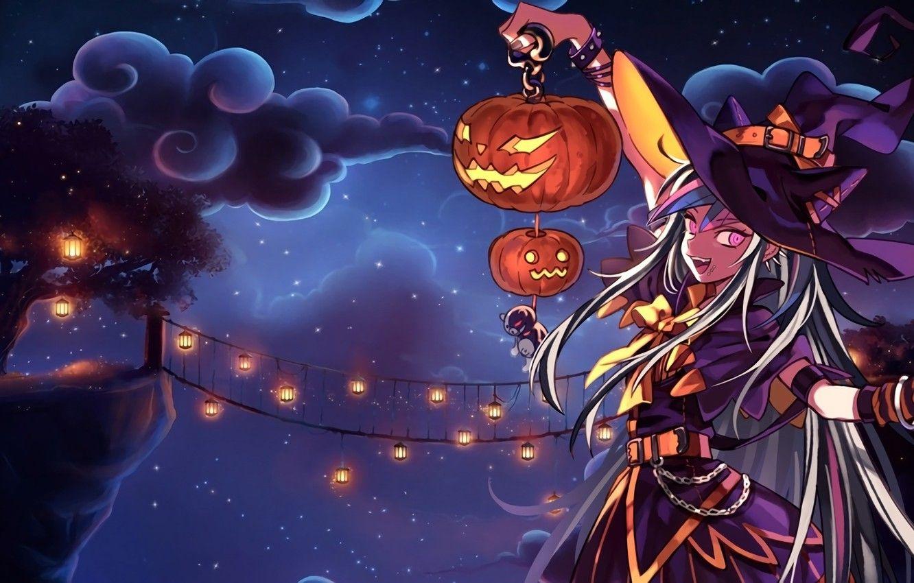 Halloween Anime Witch Background, Kawaii Halloween Picture Background Image  And Wallpaper for Free Download