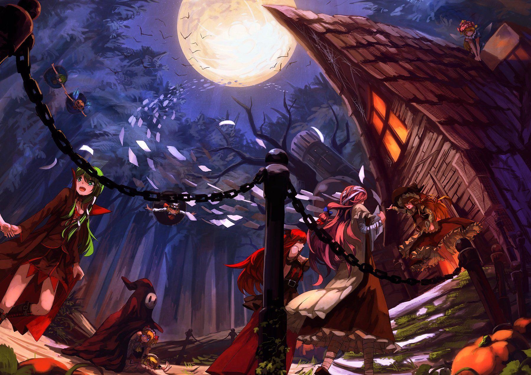 1800x1273 Animal bandage bat berabou building cirno demon dress fairy