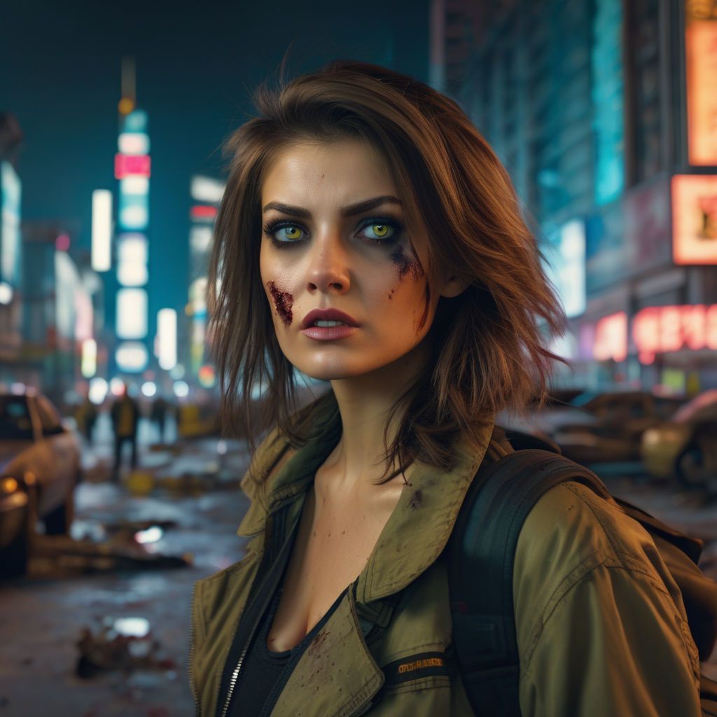 1024x1024 Beautiful zombie girl