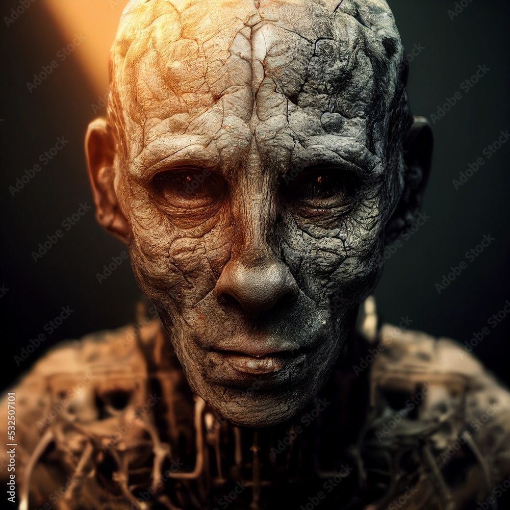 1000x1000 Decaying skeletal face, rotten flesh