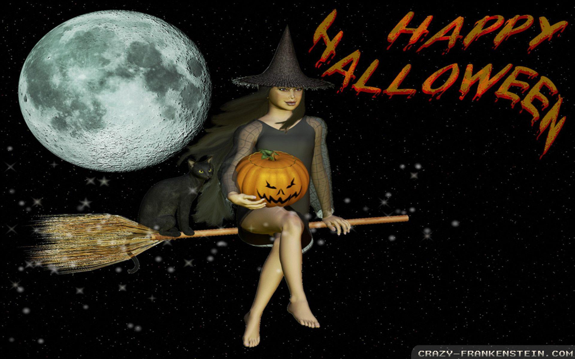 Vintage Halloween Witch Wallpaper