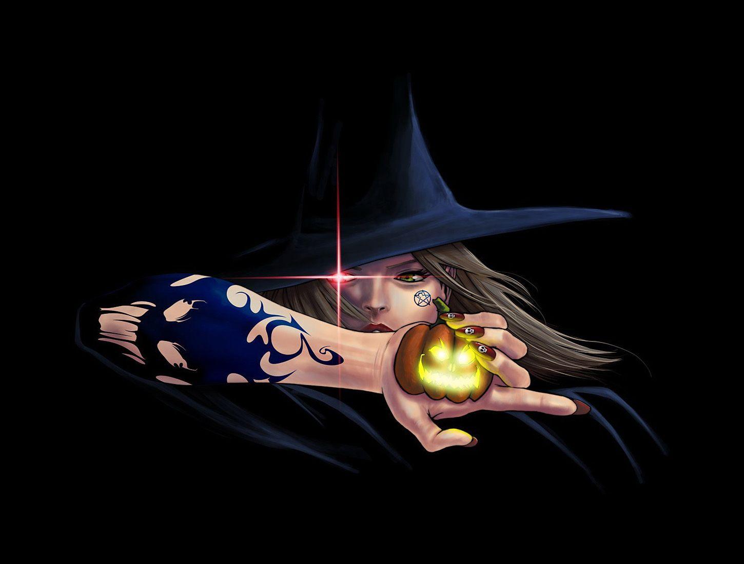 1450x1100 Halloween Witch Wallpaper
