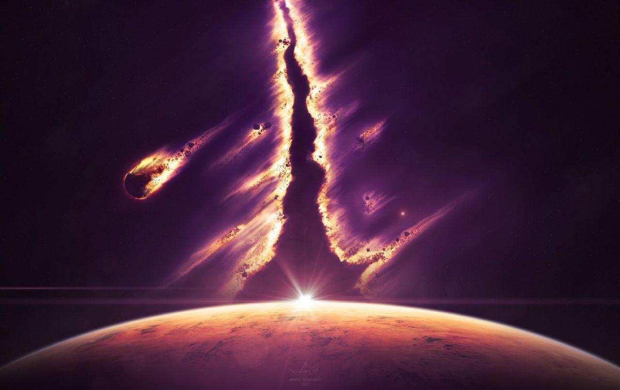 1280x804 Meteor in Outer Space wallpaper. Meteor in Outer Space