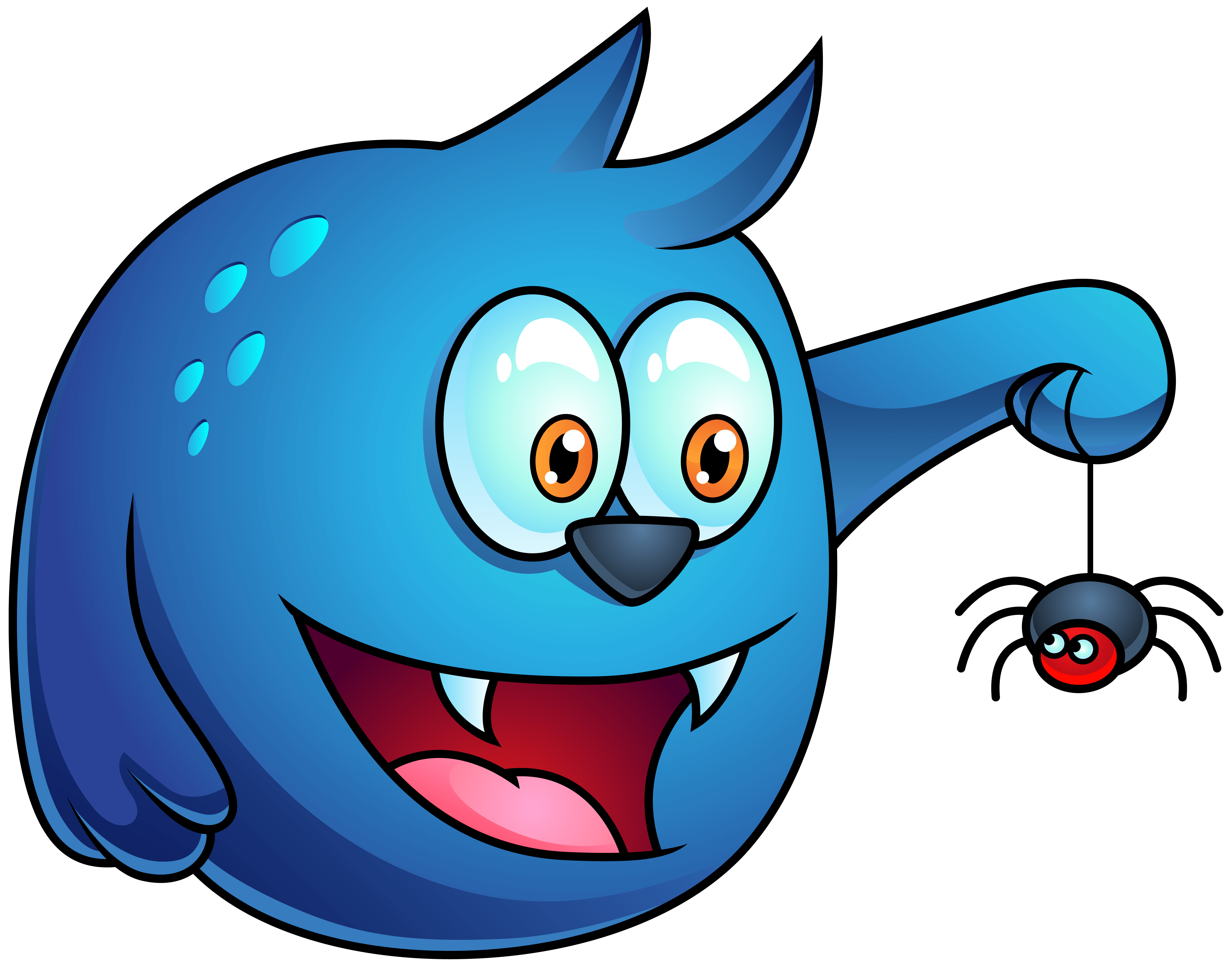 5685x4458 Blue Halloween Monster PNG Clipart Image