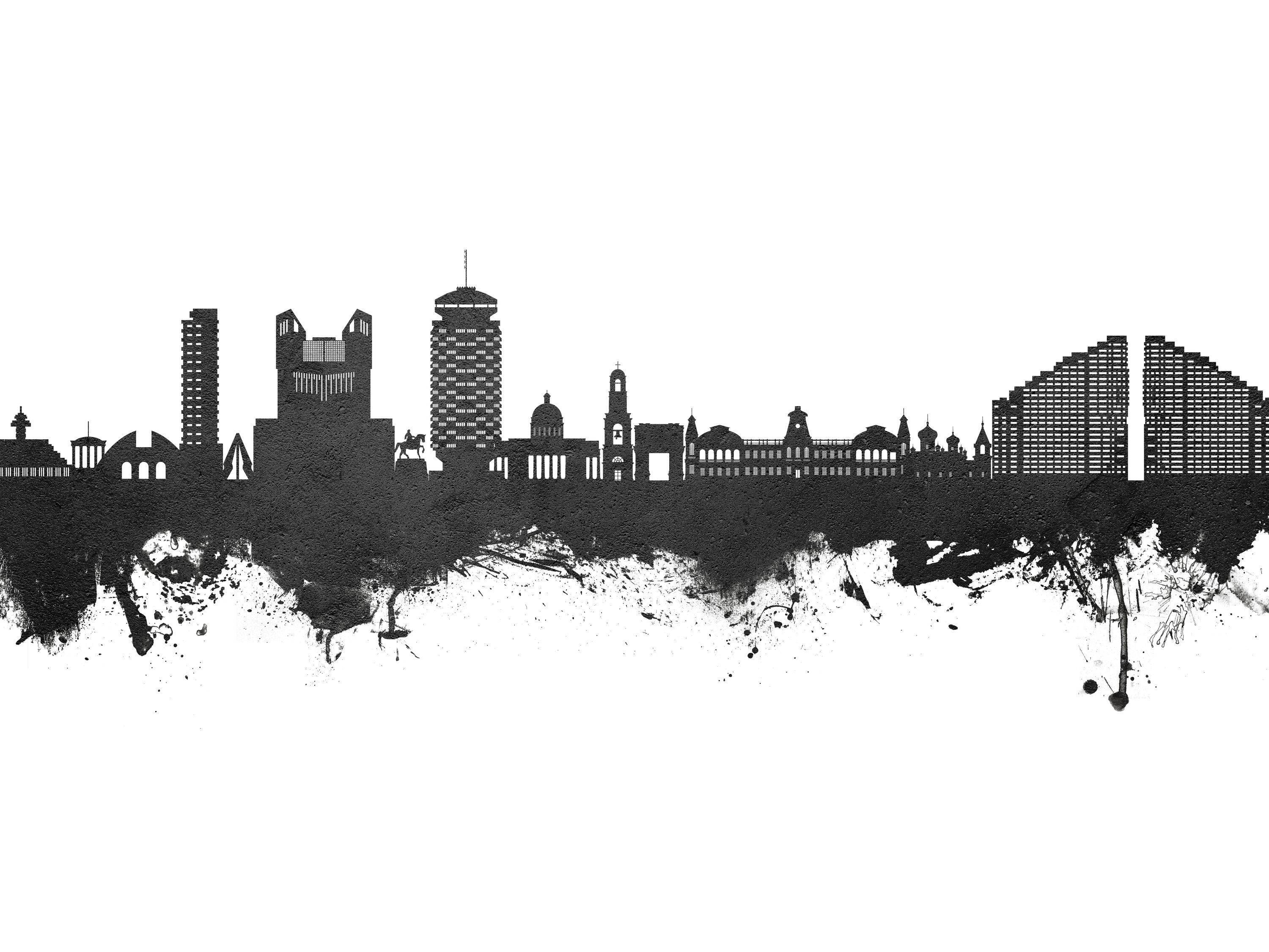 3000x2250 Chisinau Moldova Skyline Black & White