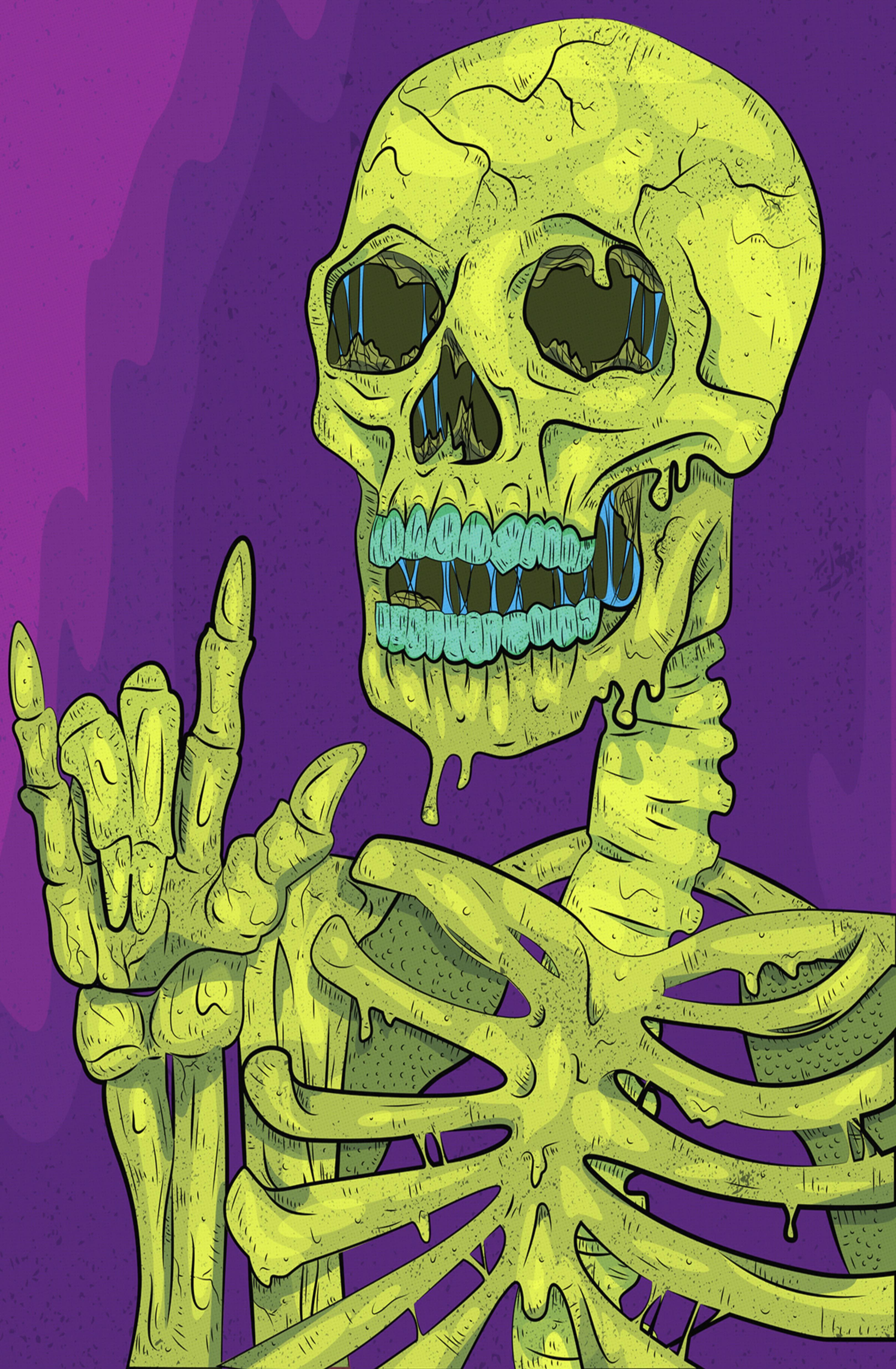 3238x4946 Cool Skeleton Wallpaper