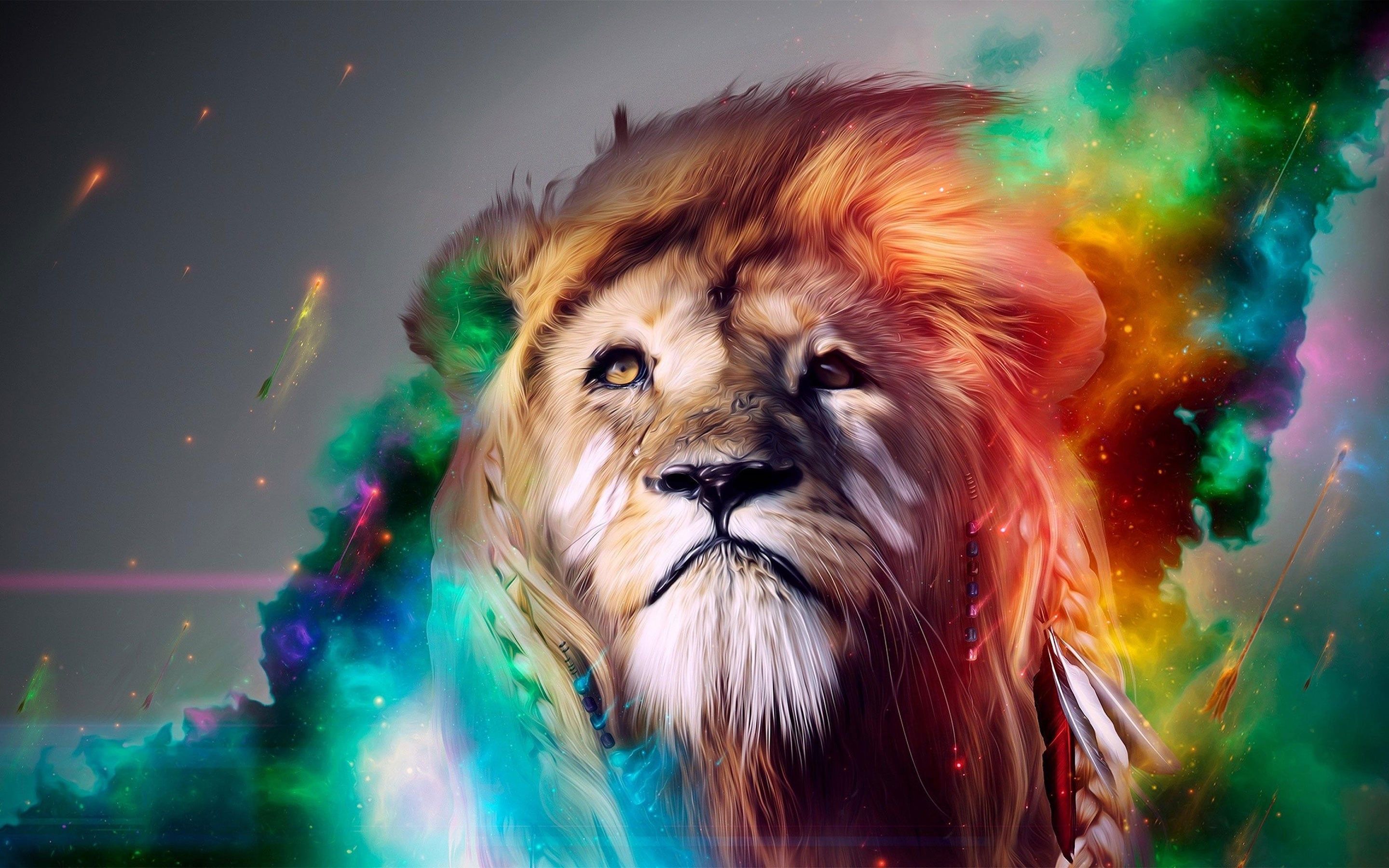 2880x1800 Colorful Lion Wallpaper 2880 x 1800