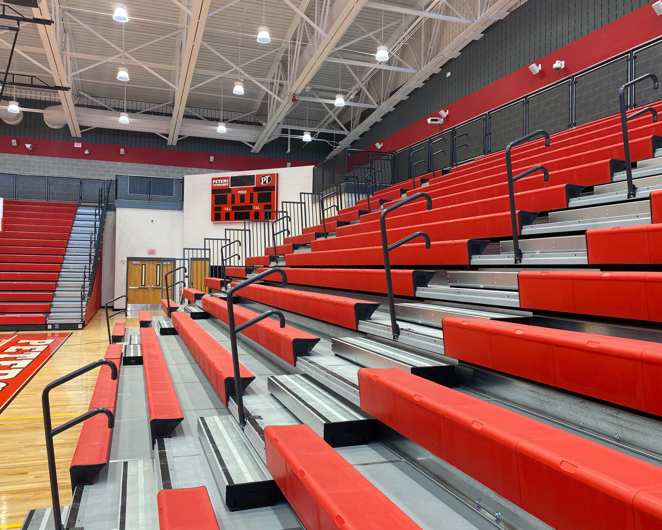 2560x2048 Indoor Telescopic Bleachers. Gymnasium