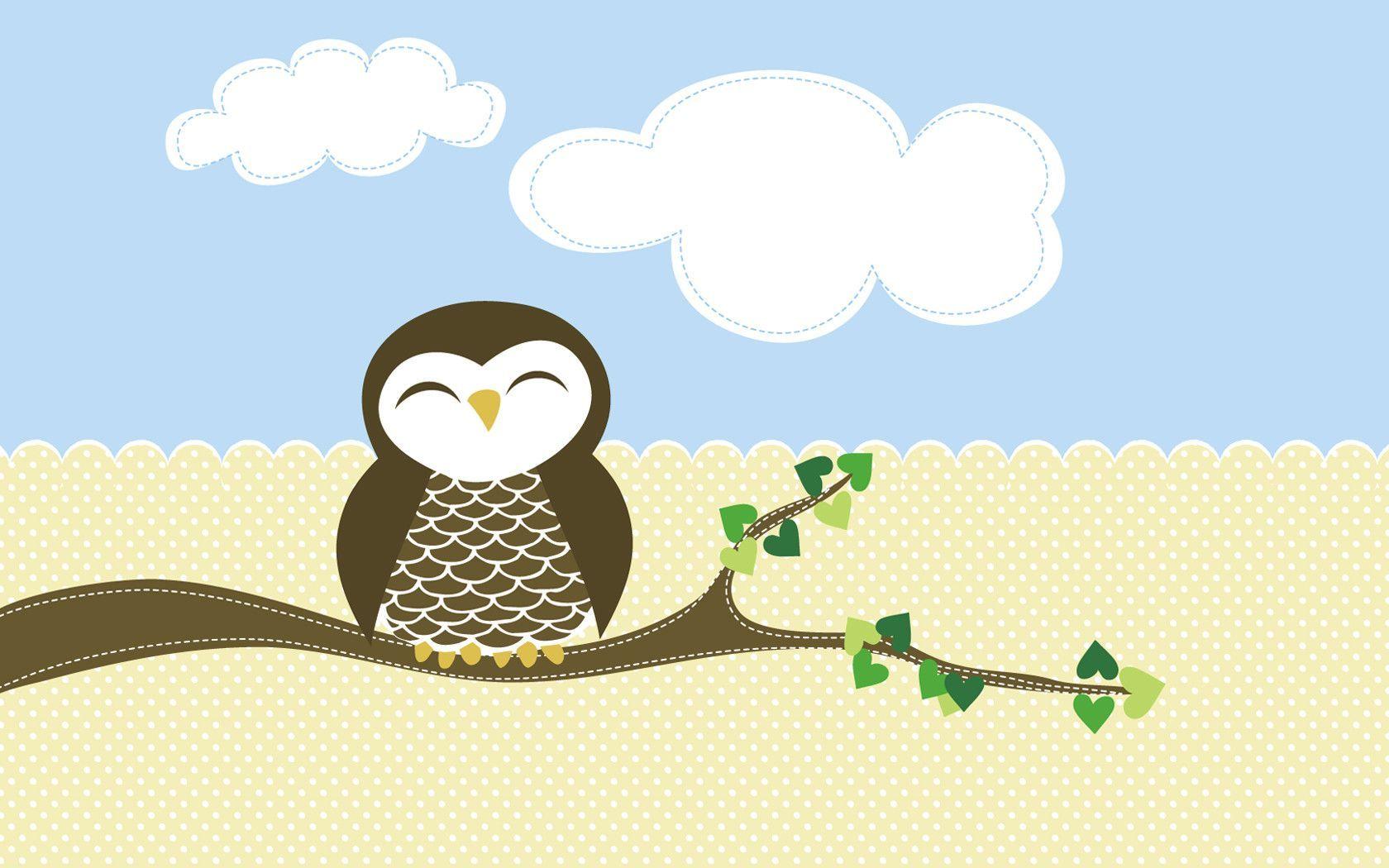 1680x1050 Cute Girly Owl Desktop Wallpaper