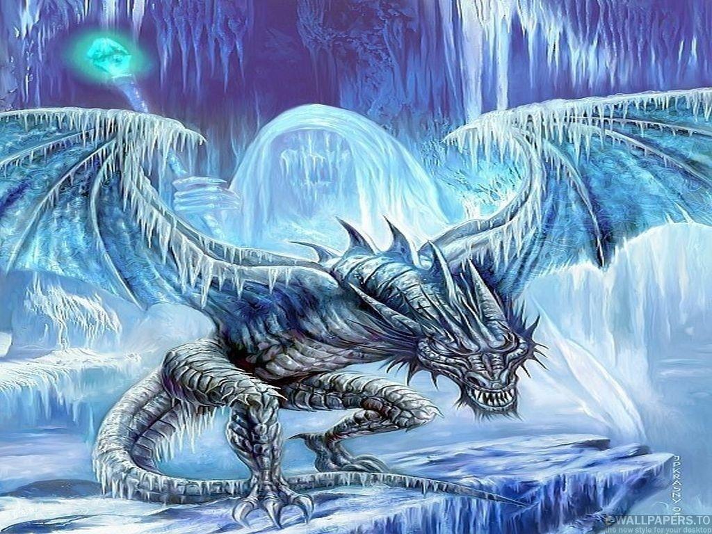 1024x768 Ice Dragon Wallpaper