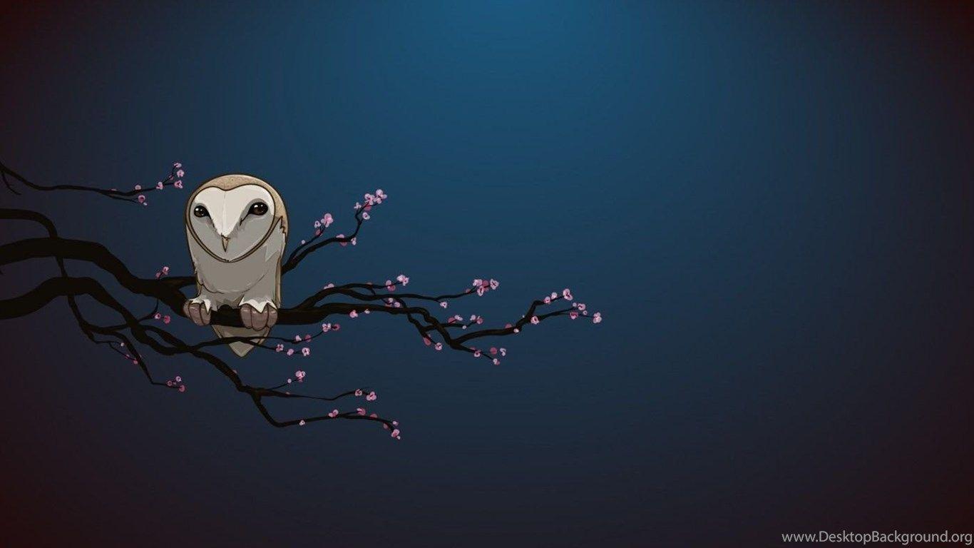 1366x768 Cartoon Owl Wallpaper Desktop Background